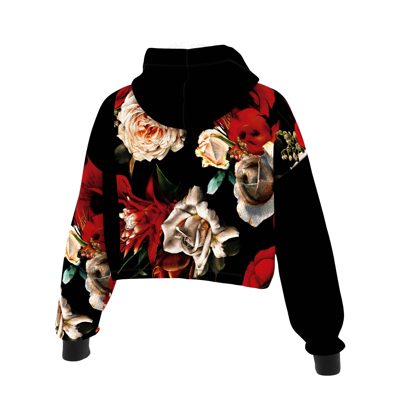 Antique Flowers Cropped Hoodie