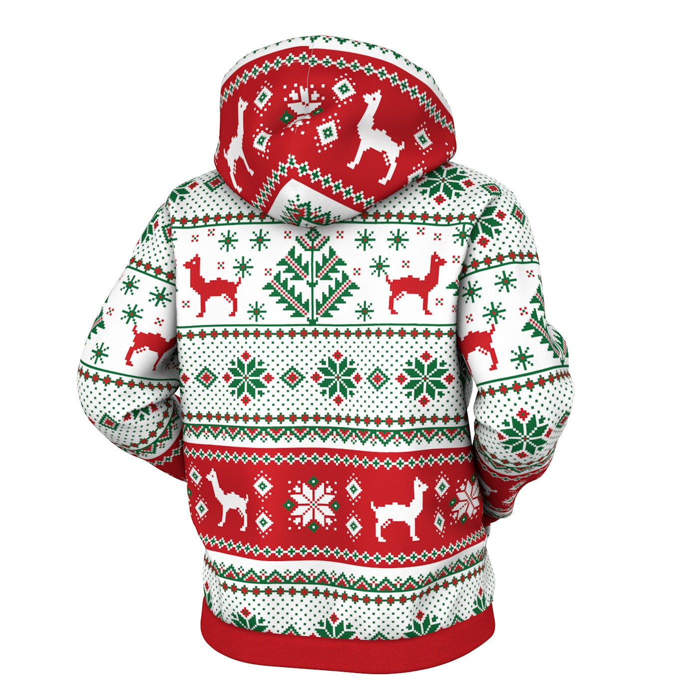 Christmas Lama Texture Zip Up Hoodie