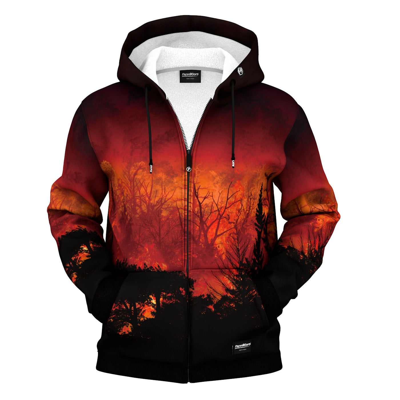 Forest In Flames Zip Up Hoodie