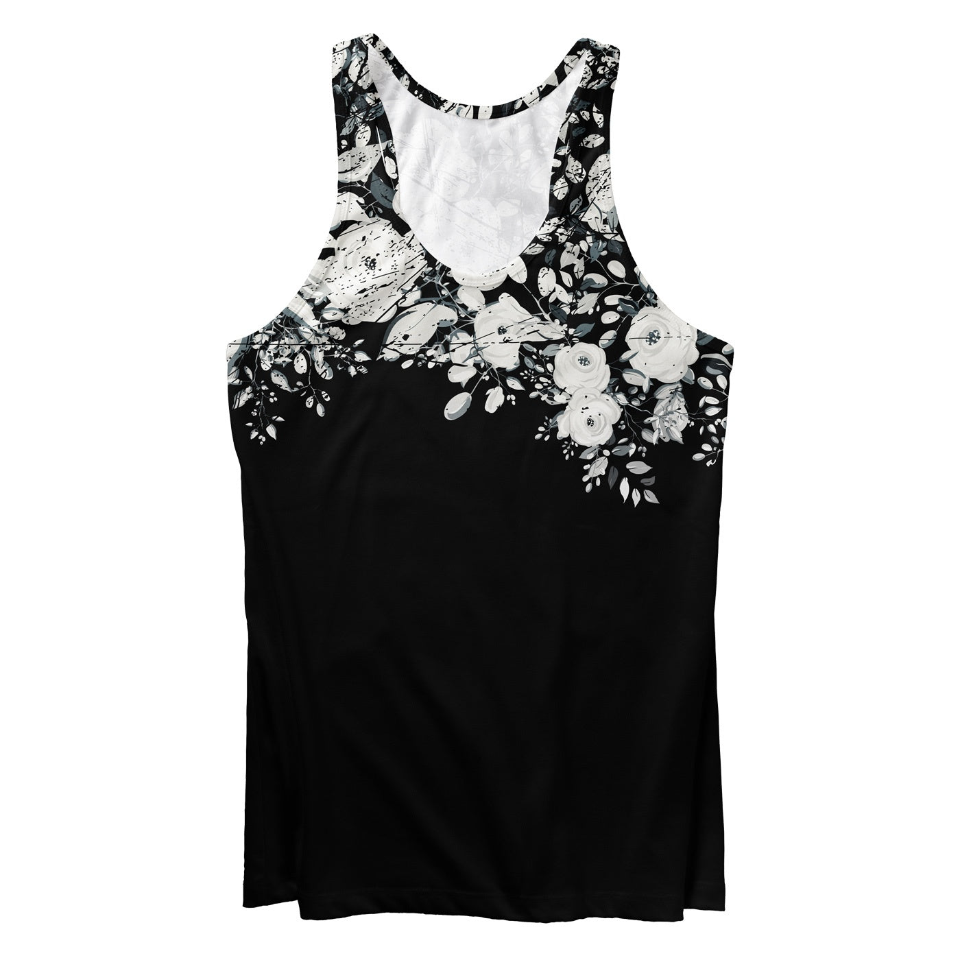 White Rose Blossom Tank Top