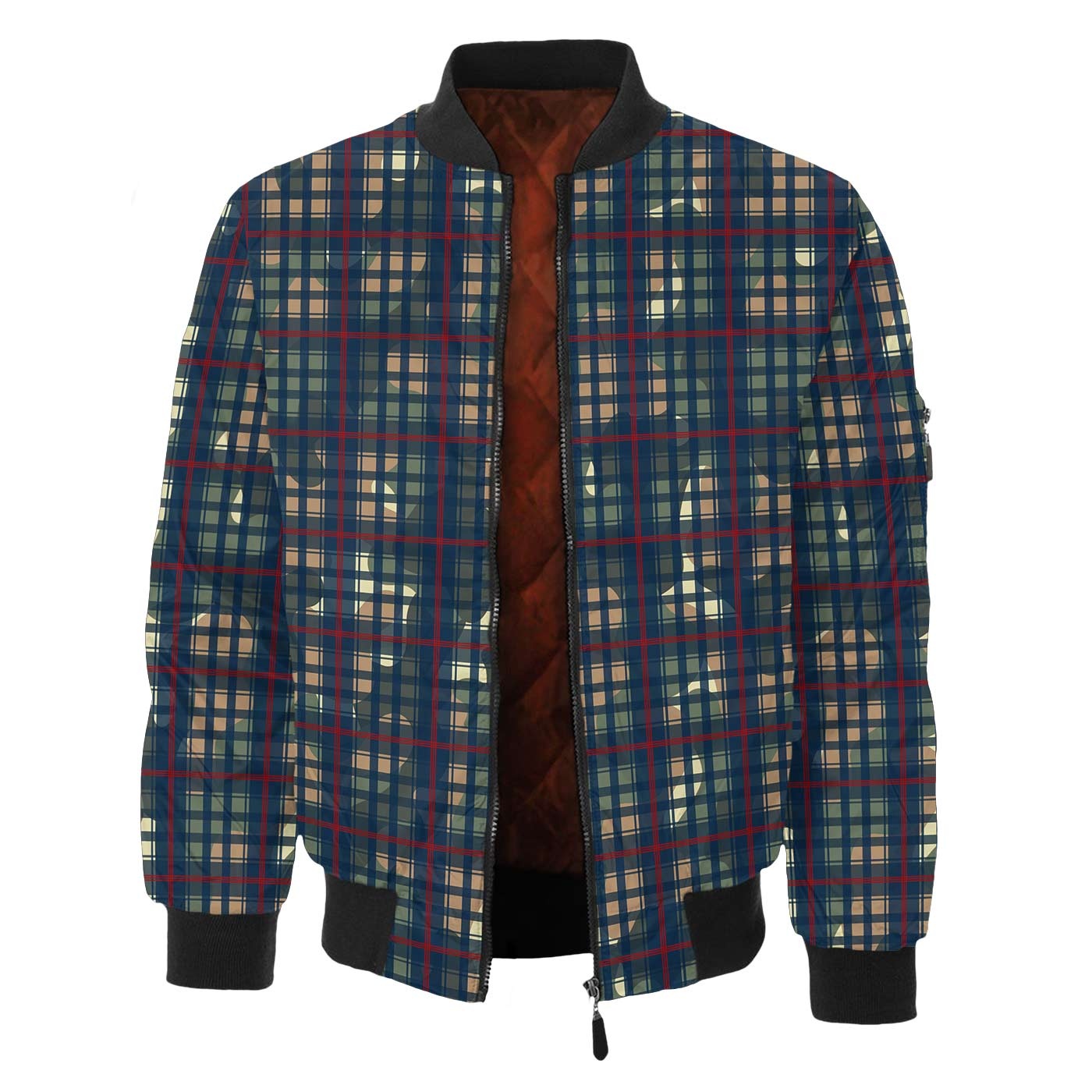 Multiplaid Bomber Jacket