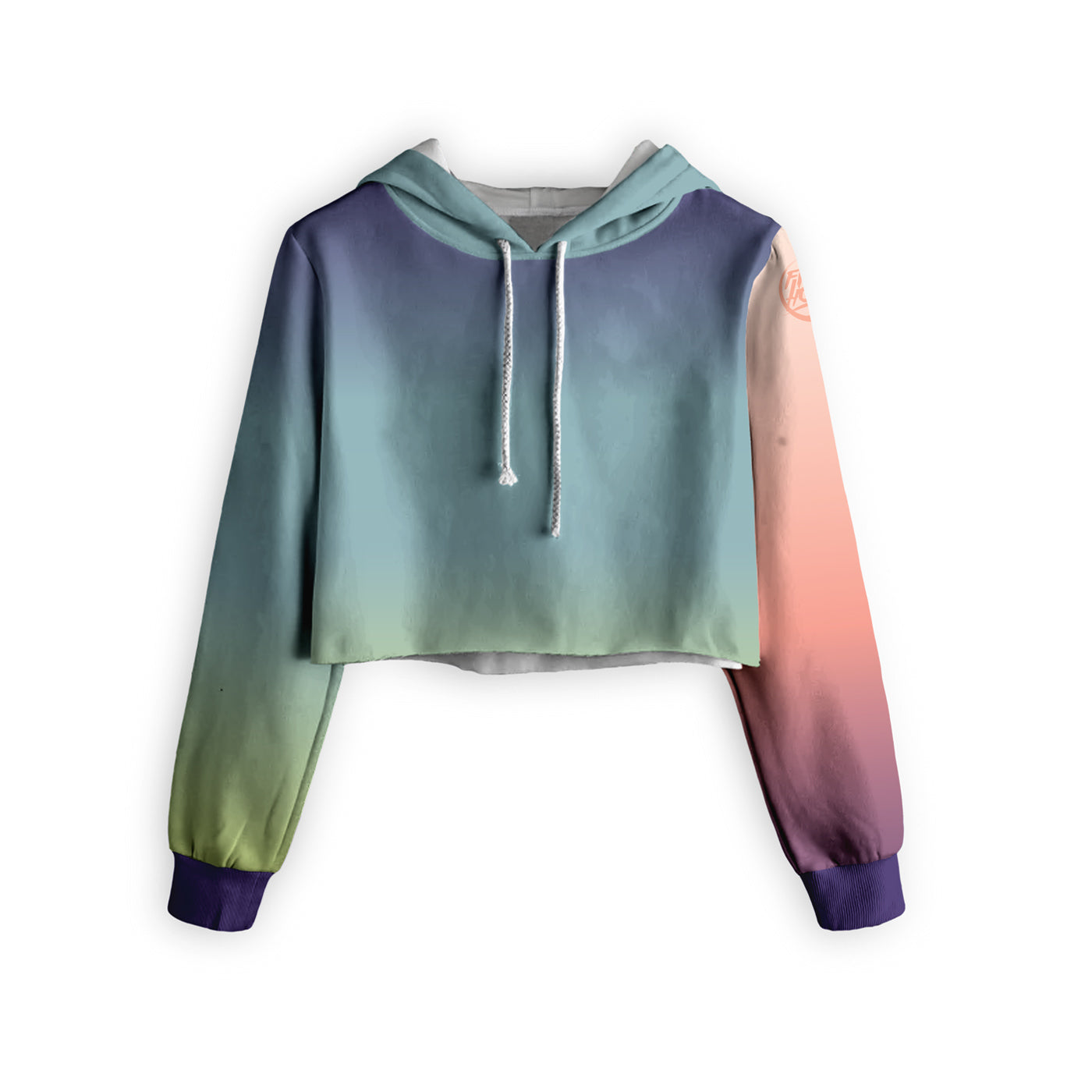 Multi Tone Cropped Hoodie