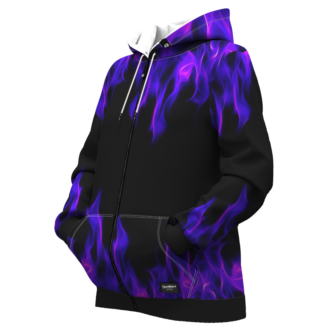 Purple Flame Women Zip Up Hoodie