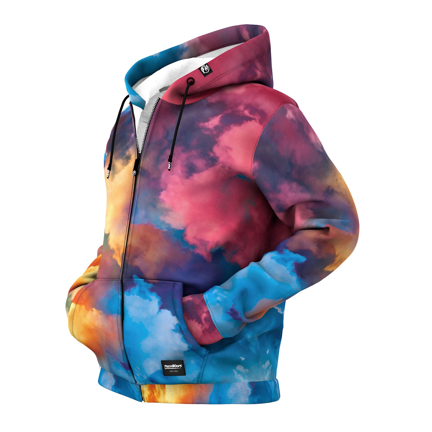 Abstract Zip Up Hoodie