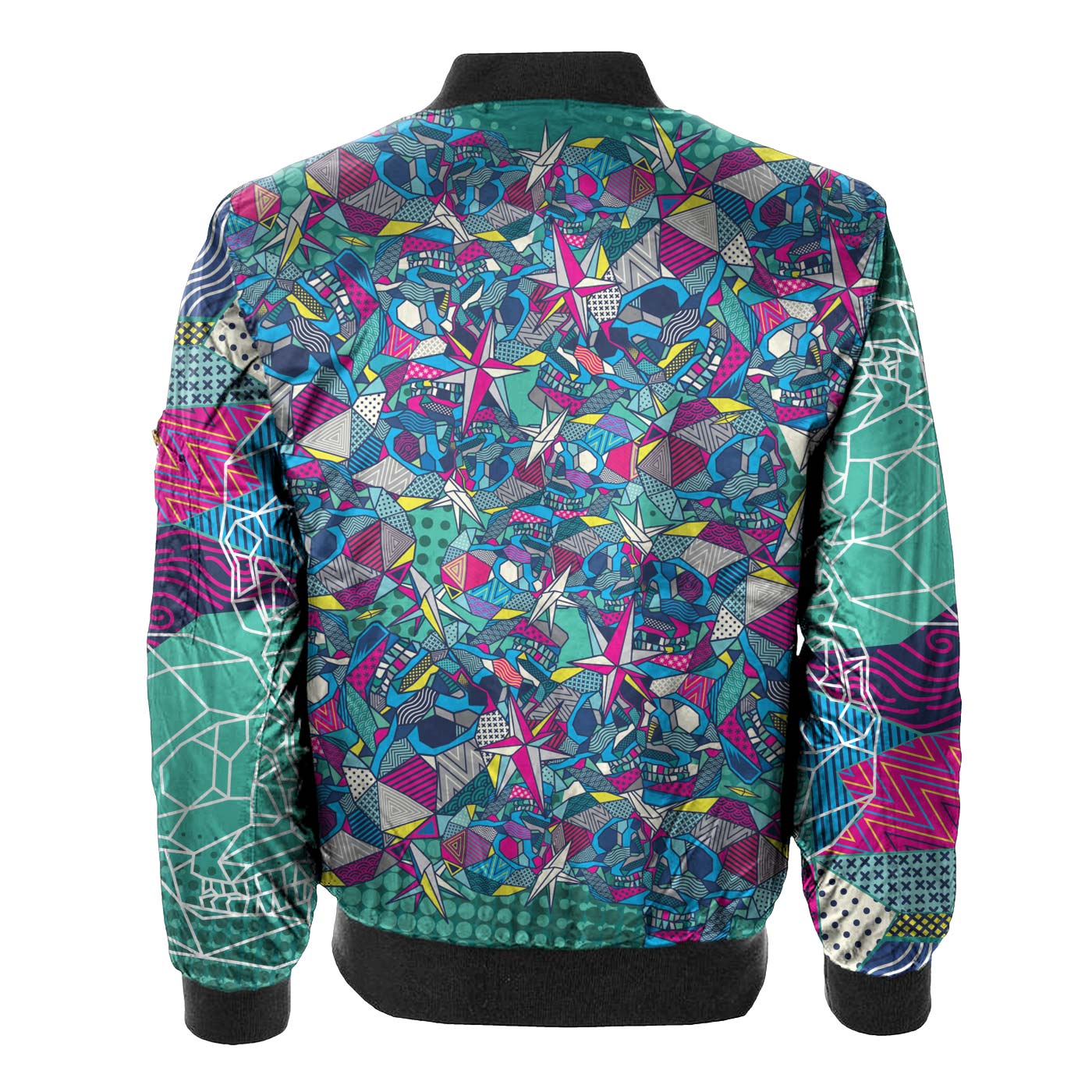 Geometric Skull Bomber Jacket