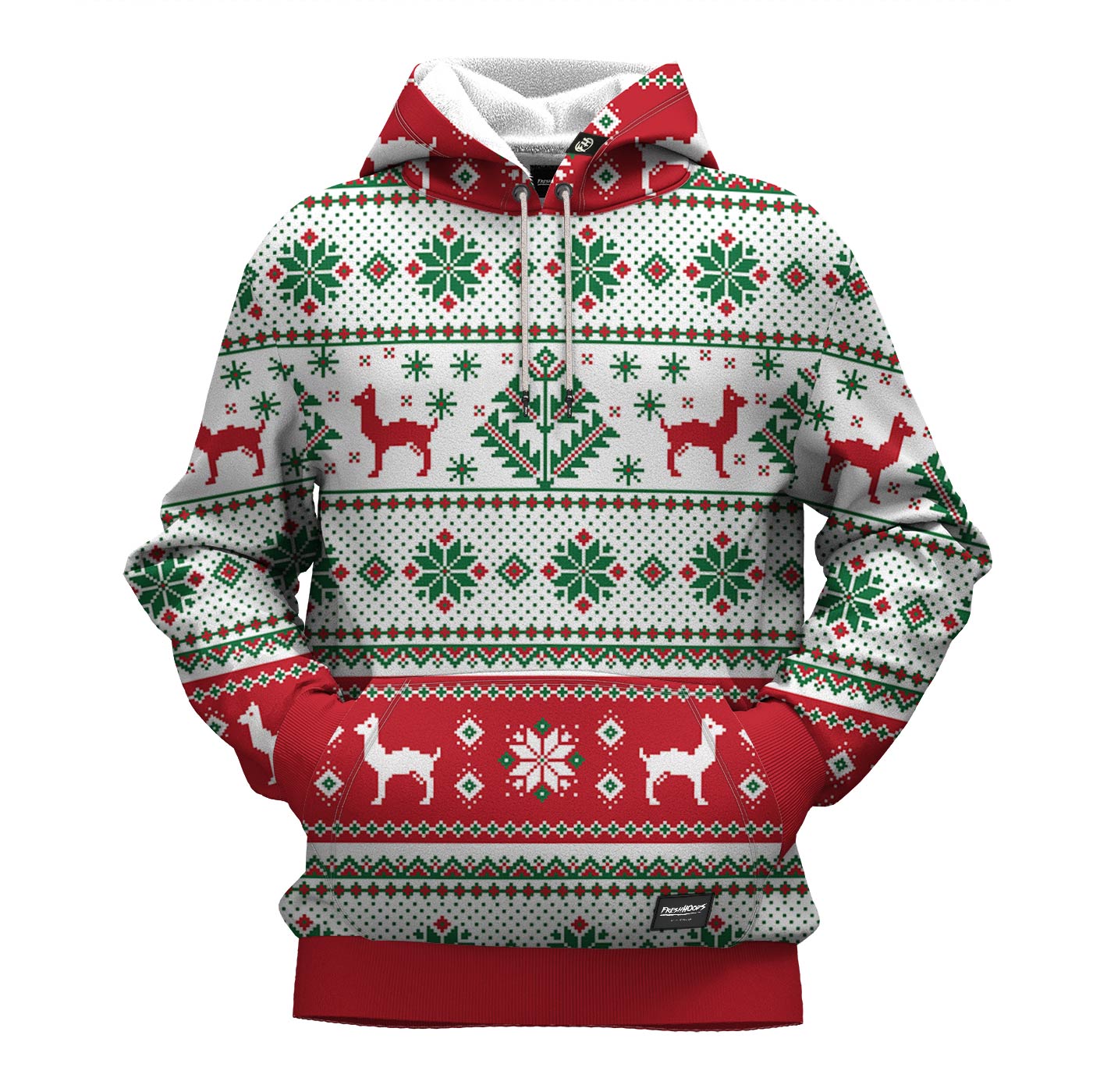 Christmas Lama Texture Hoodie