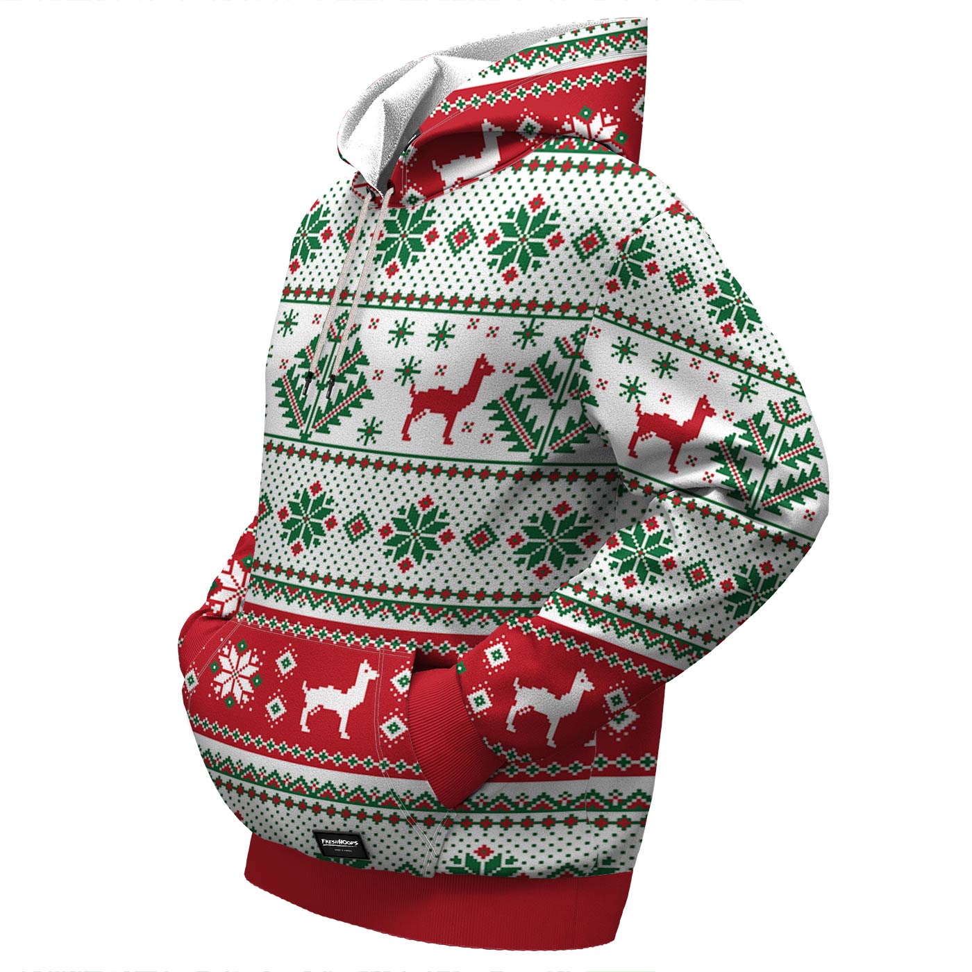 Christmas Lama Texture Hoodie