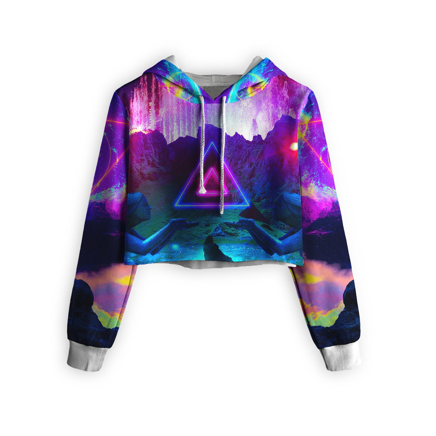 Neon Night Cropped Hoodie