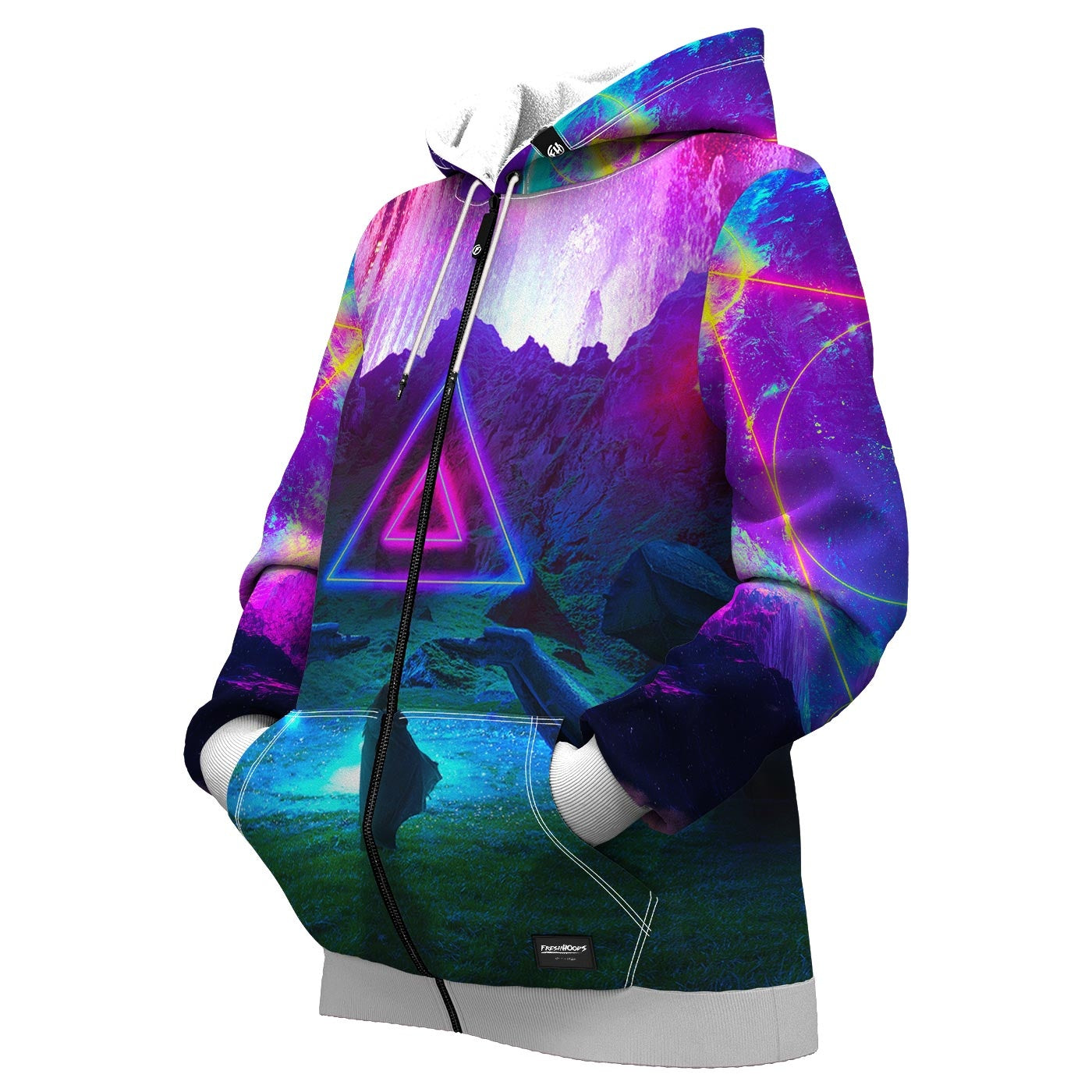 Neon Night Women Zip Up Hoodie