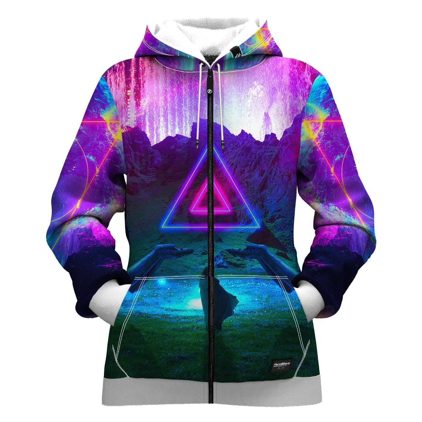 Neon Night Women Zip Up Hoodie