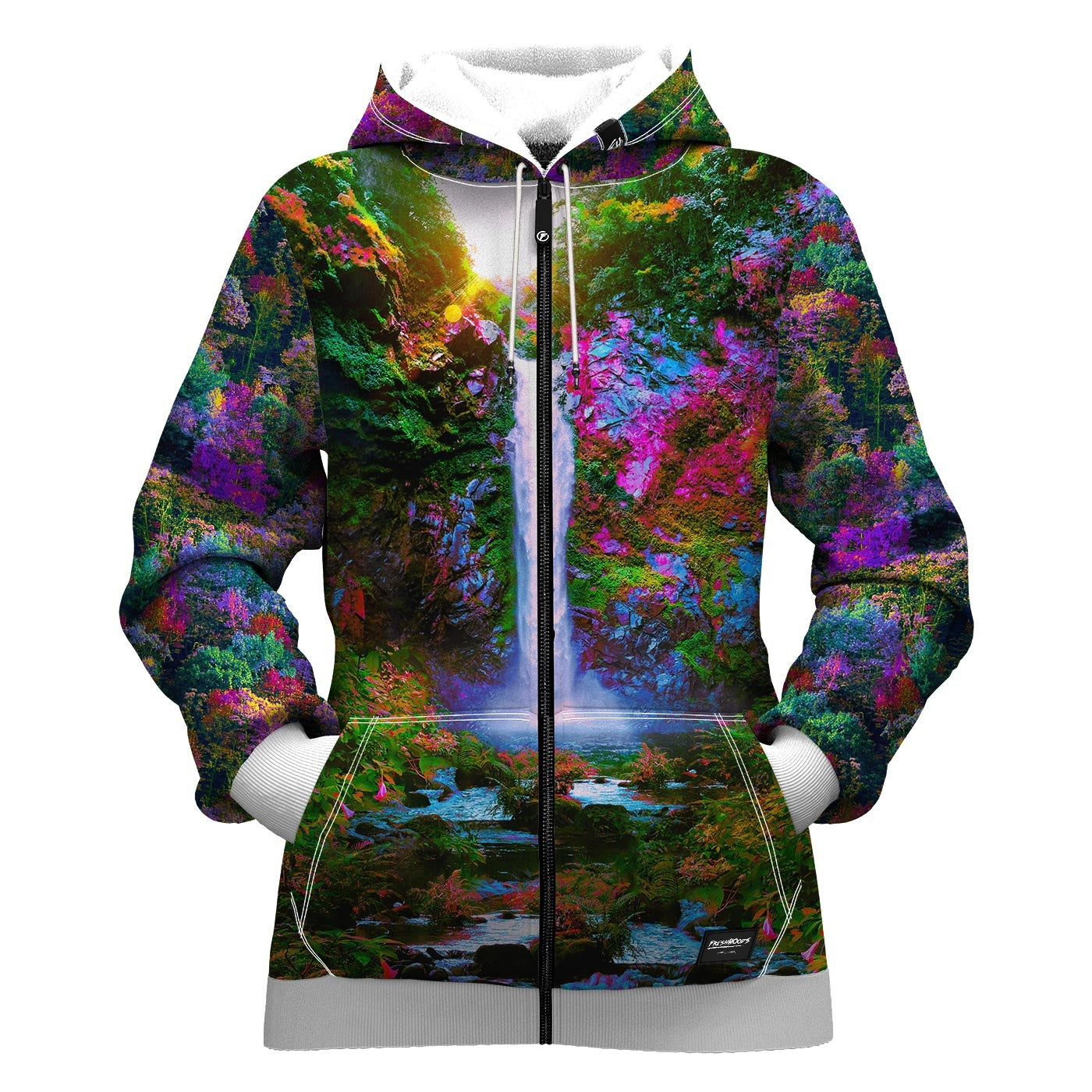 Psychedelic Forest Women Zip Up Hoodie