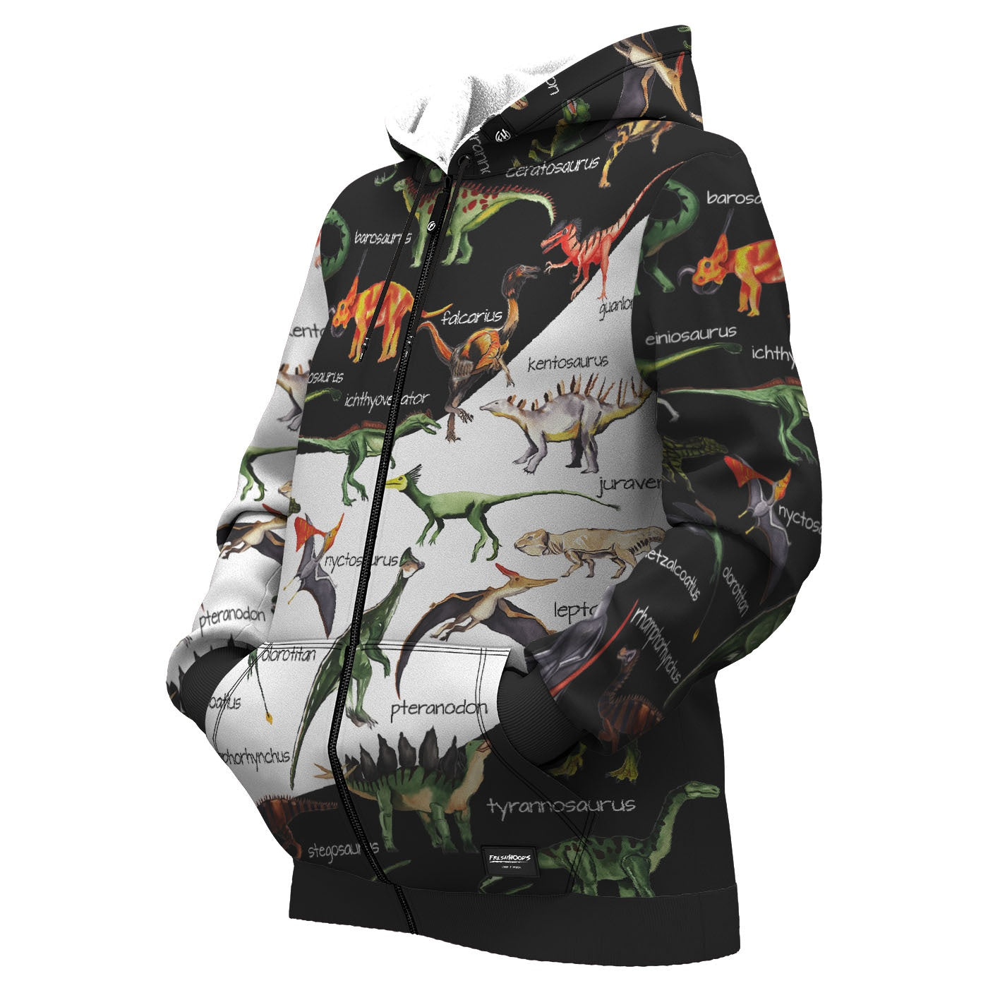 Dino Map Women Zip Up Hoodie