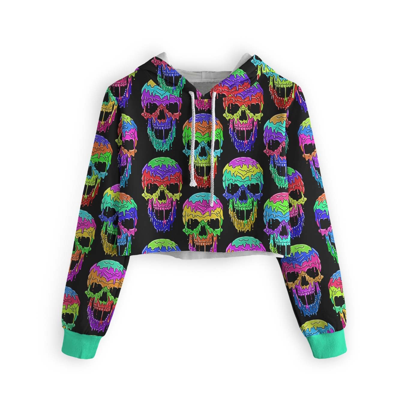 Liquid Skull Cropped Hoodie