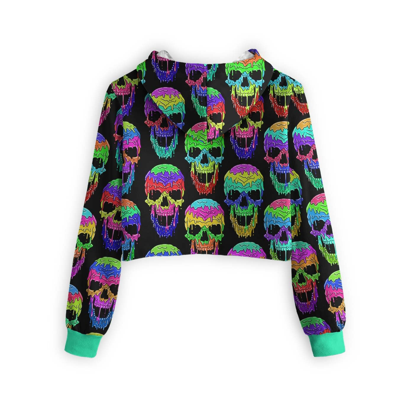 Liquid Skull Cropped Hoodie