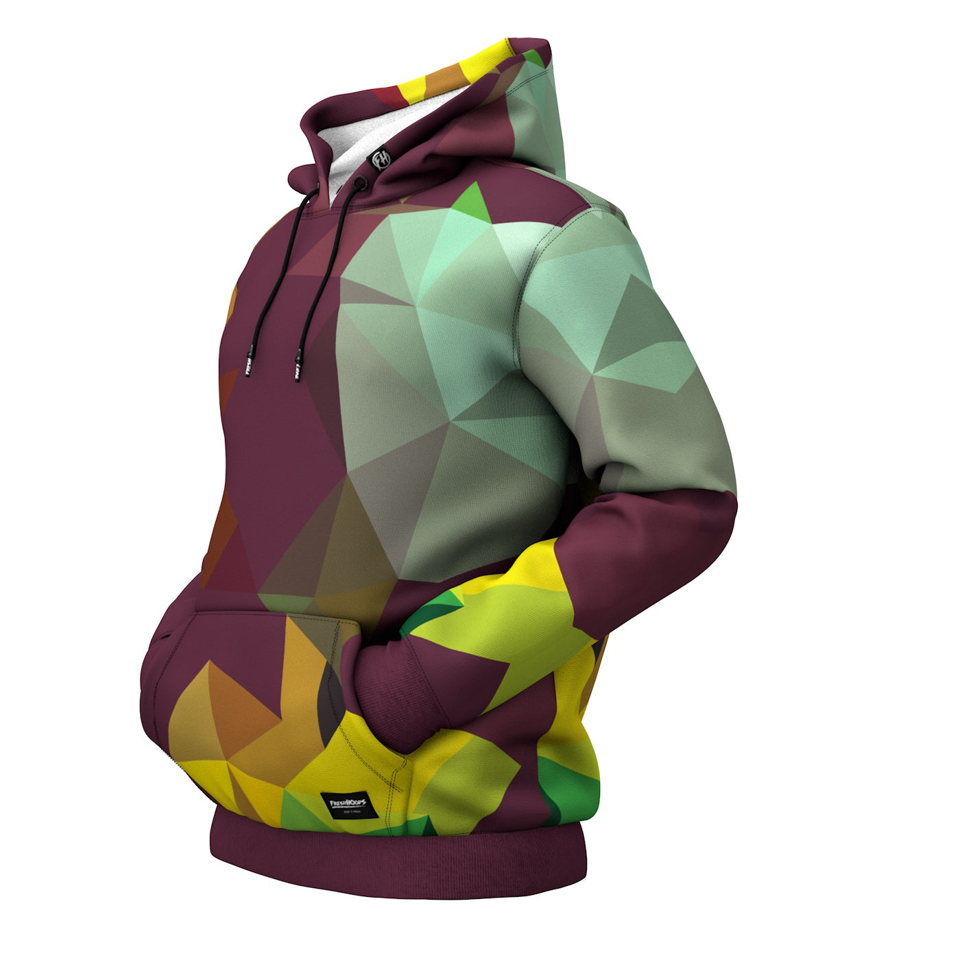 Cubes Maroon Hoodie