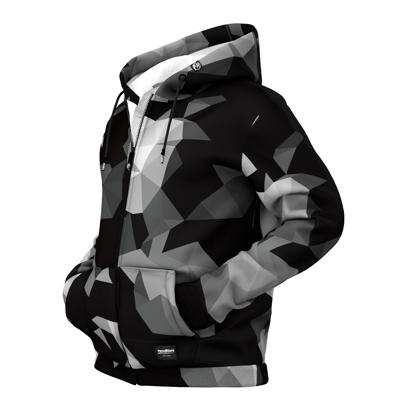 Cubes Black Zip Up Hoodie