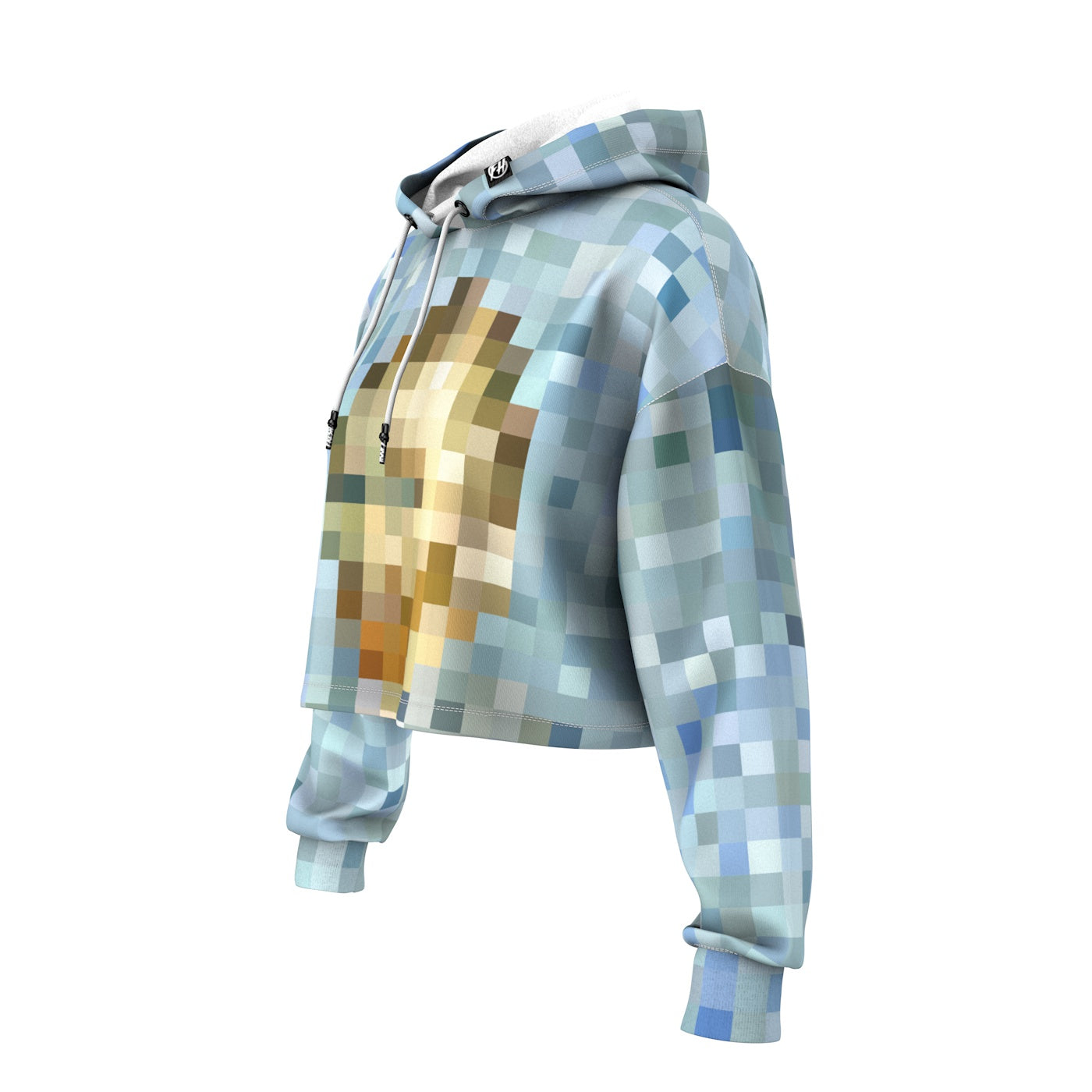 Pixelated Artist Cropped Hoodie