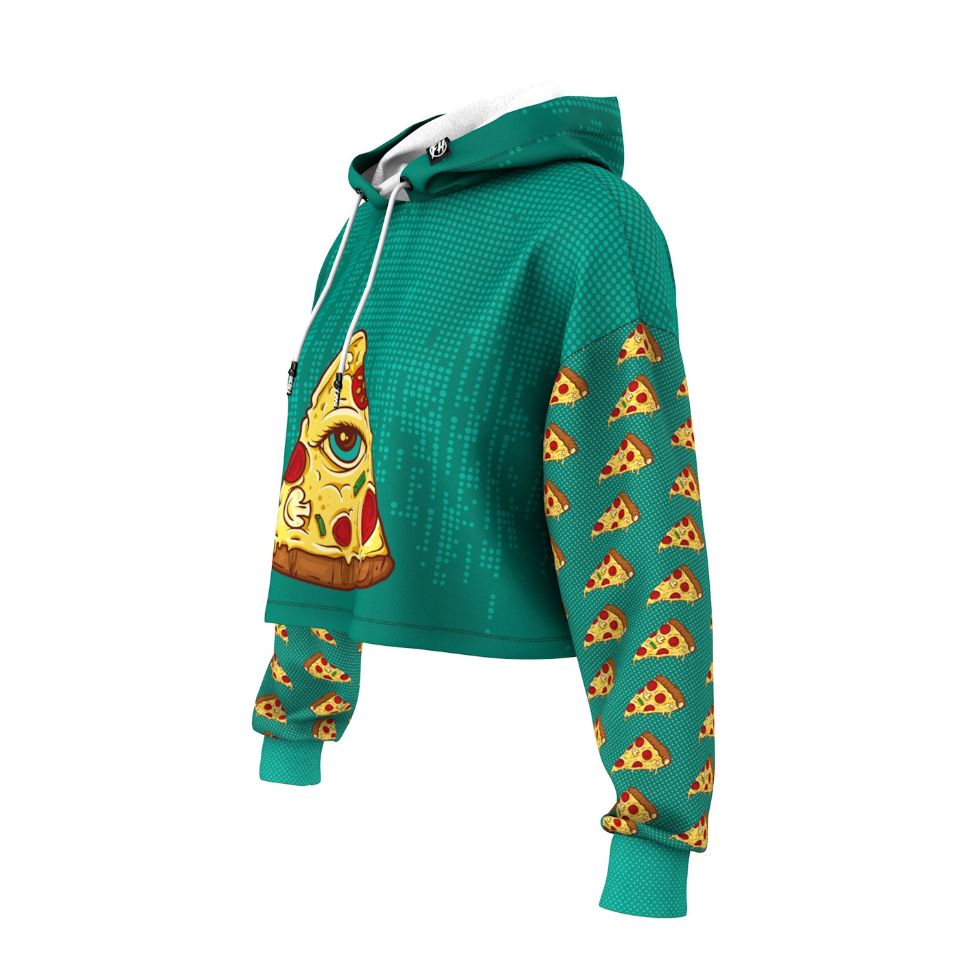 All Seeing Pizza Cropped Hoodie