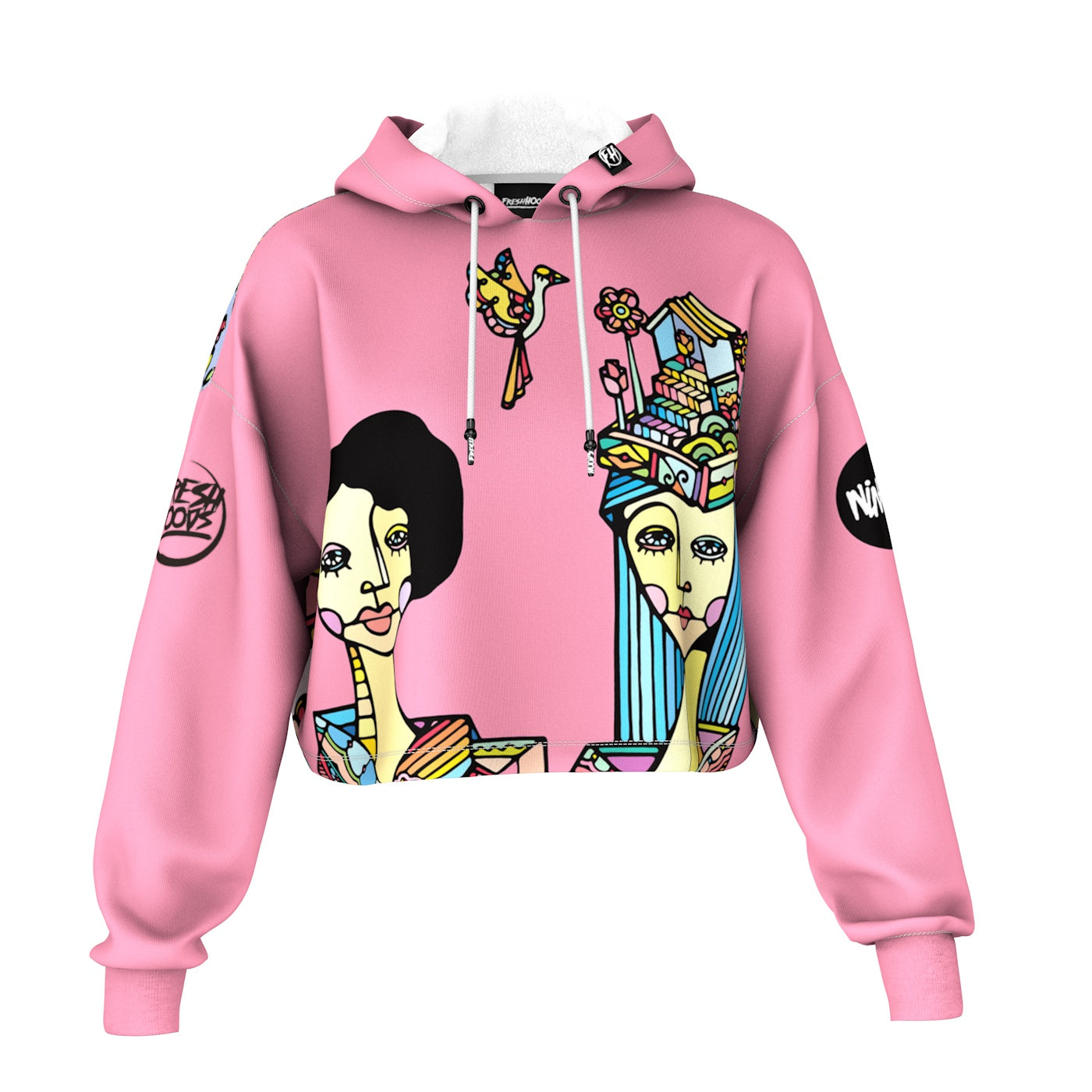 Tea Party Cropped Hoodie