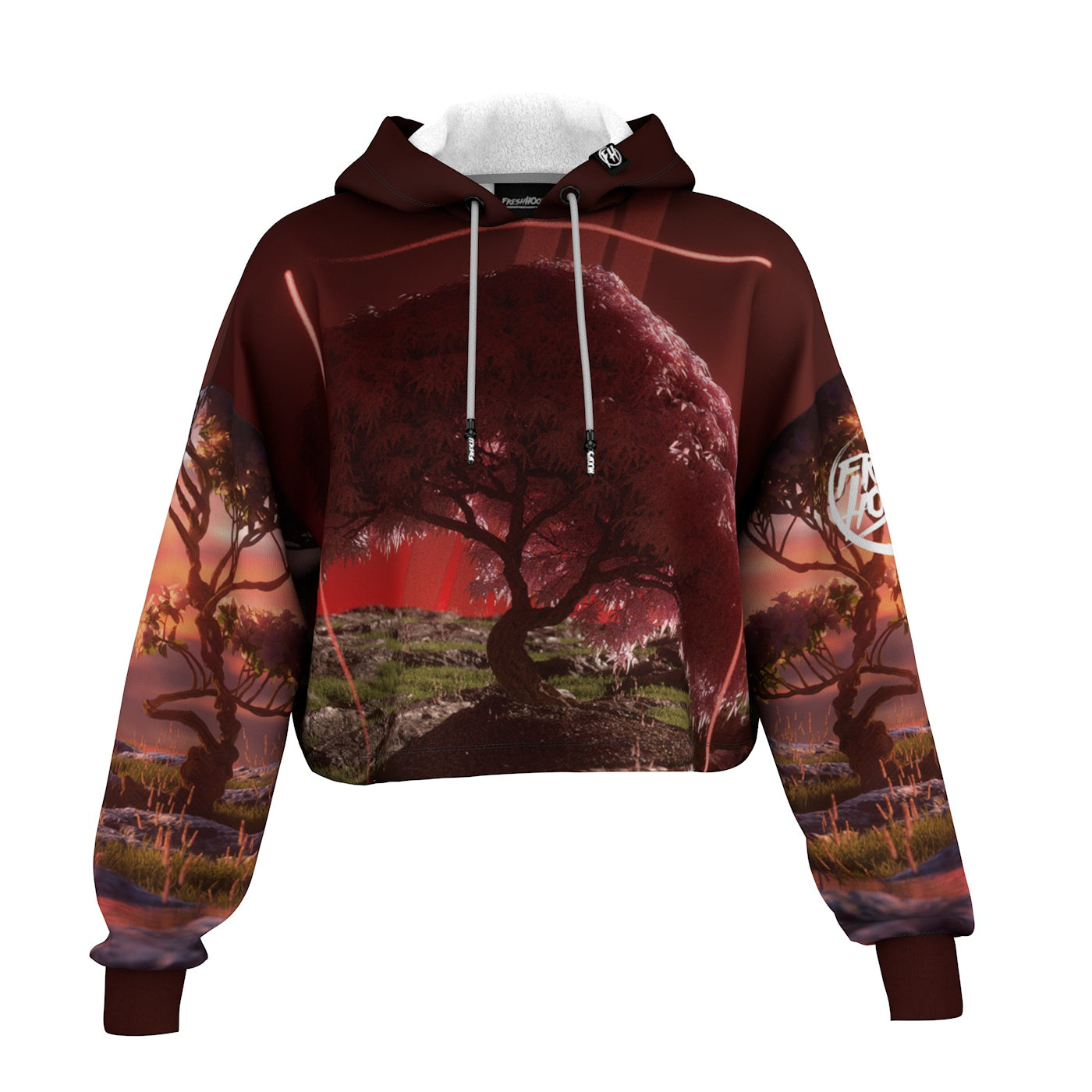 Dawn Tree Cropped Hoodie