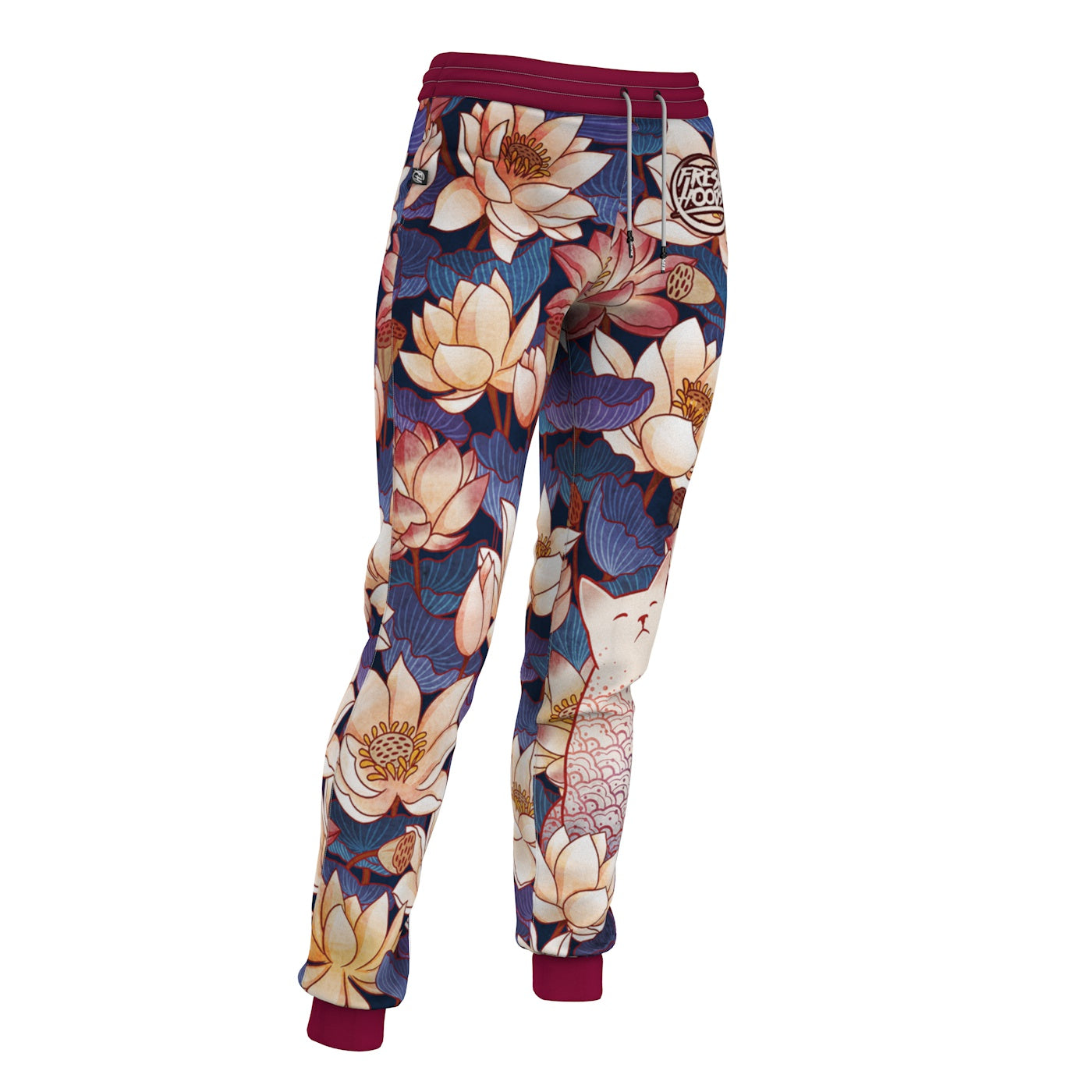 White Cut Lotus Women Sweatpants