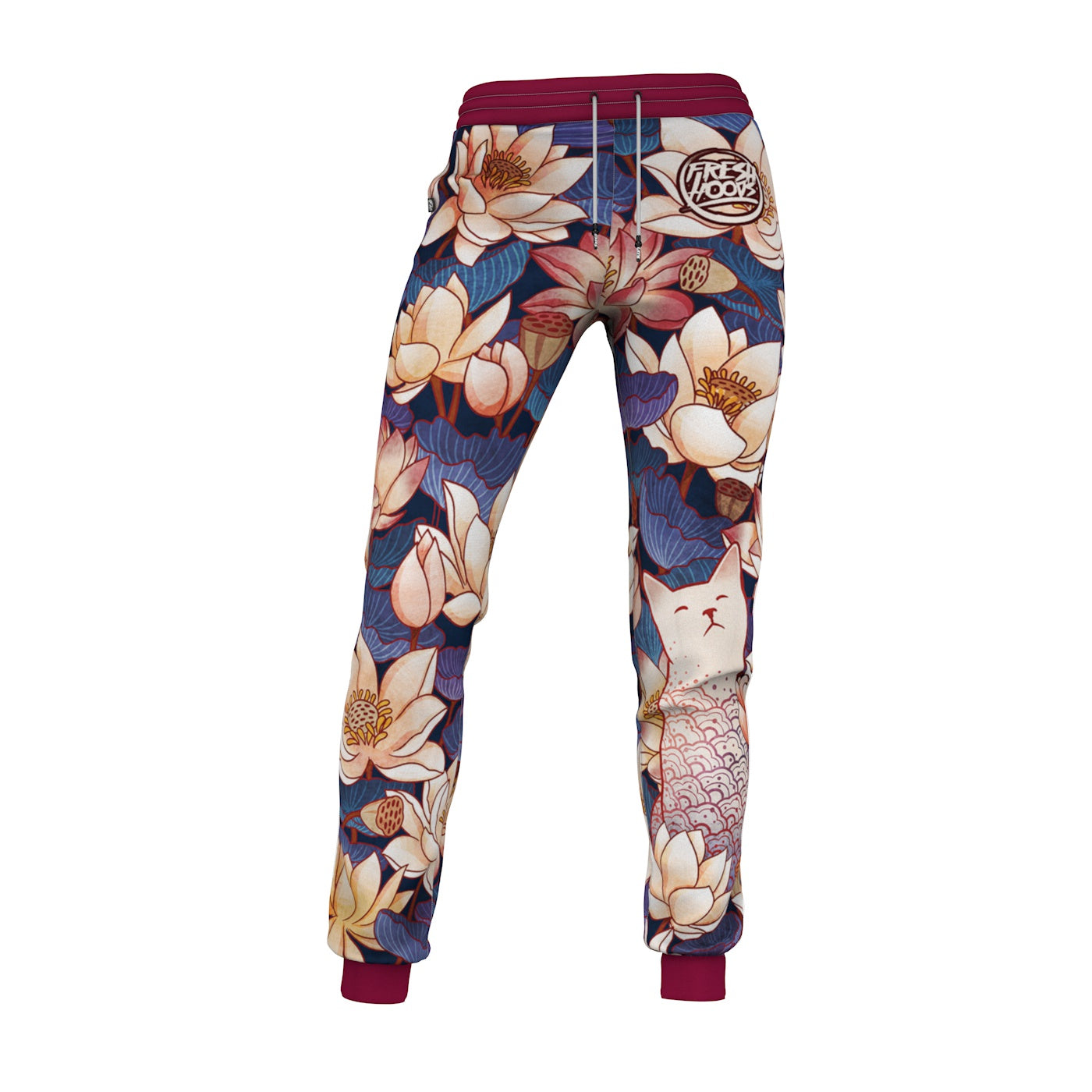 White Cut Lotus Women Sweatpants