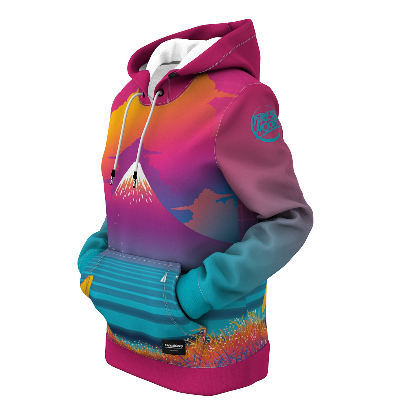 Cyber Fuji Women Hoodie