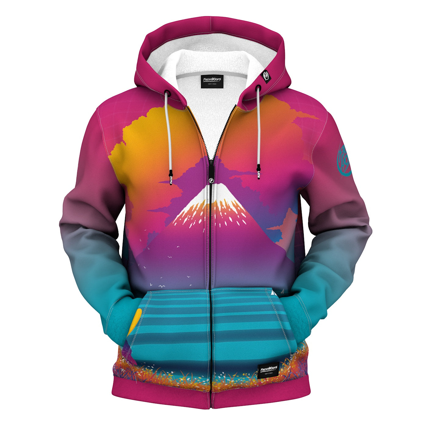 Cyber Fuji Zip Up Hoodie