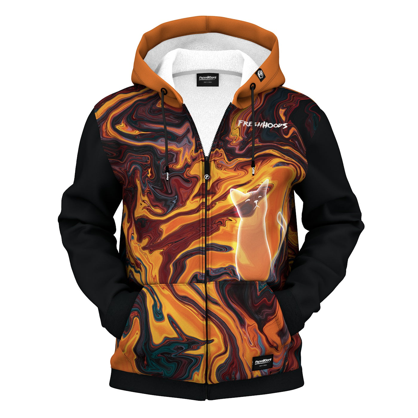 Lava Cat Zip Up Hoodie