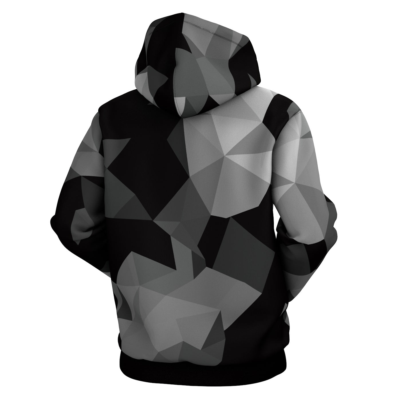 Cubes Black Cotton Hoodie