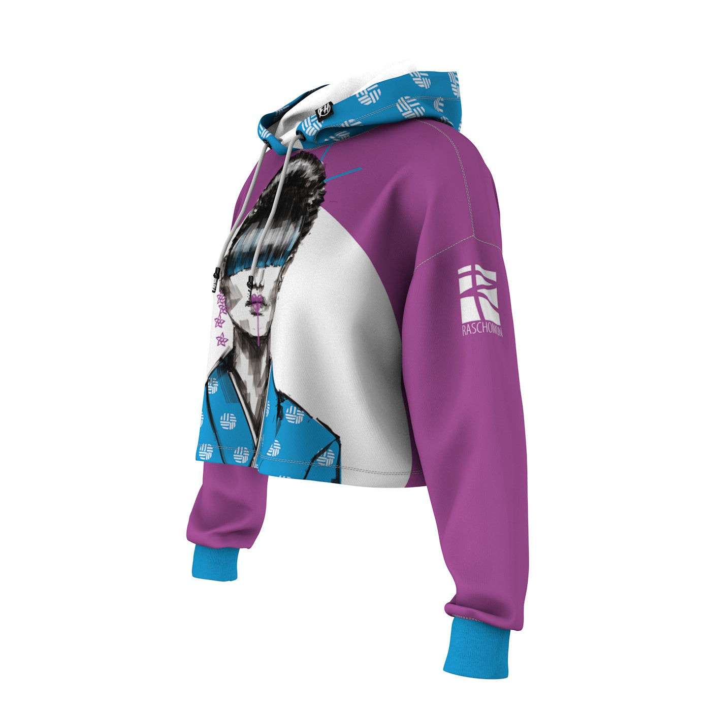 Geisha Heart Cropped Hoodie