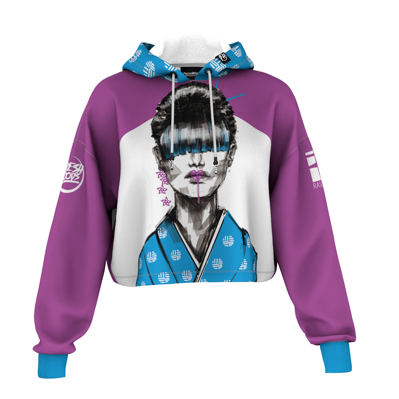 Geisha Heart Cropped Hoodie