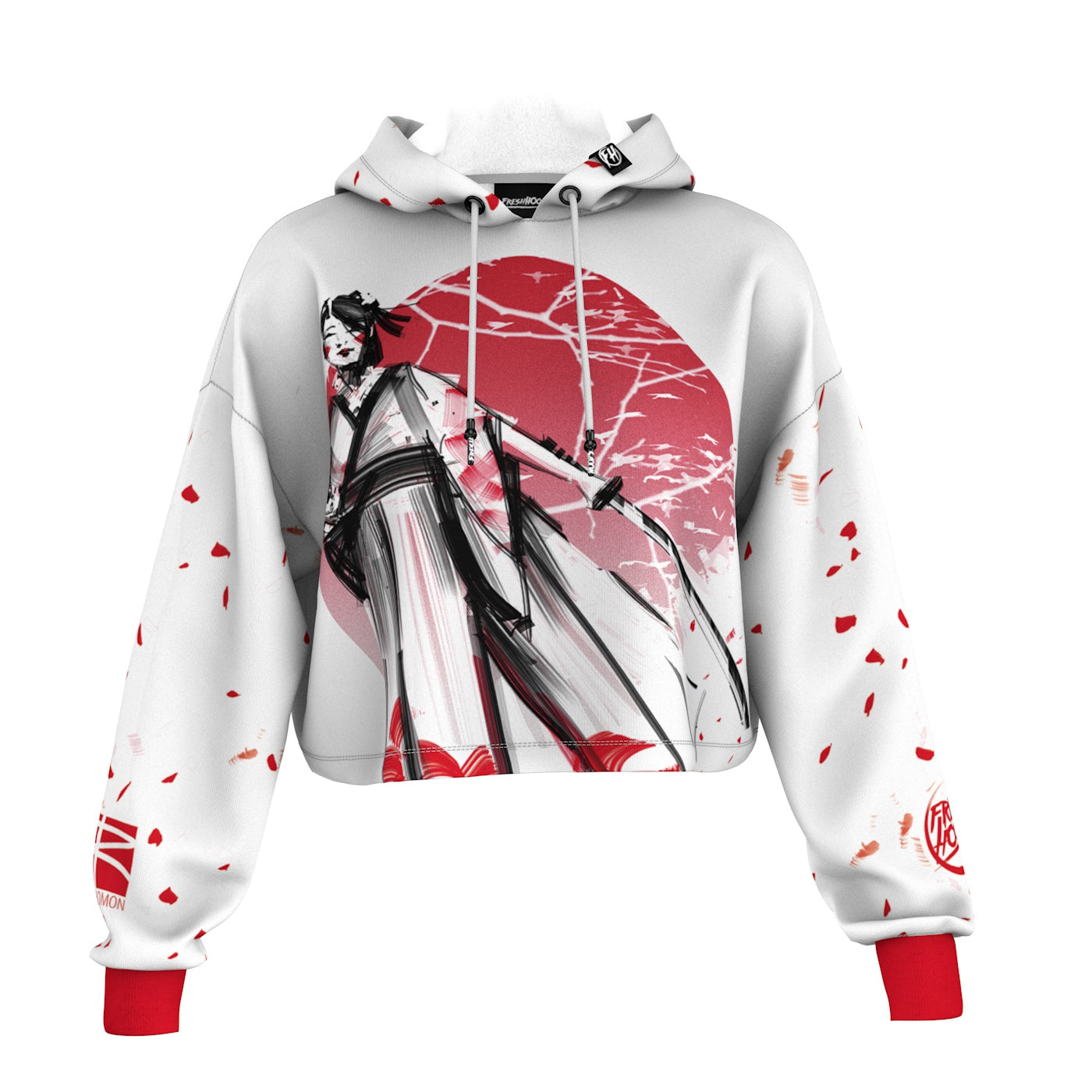 Katana Sakura Cropped Hoodie