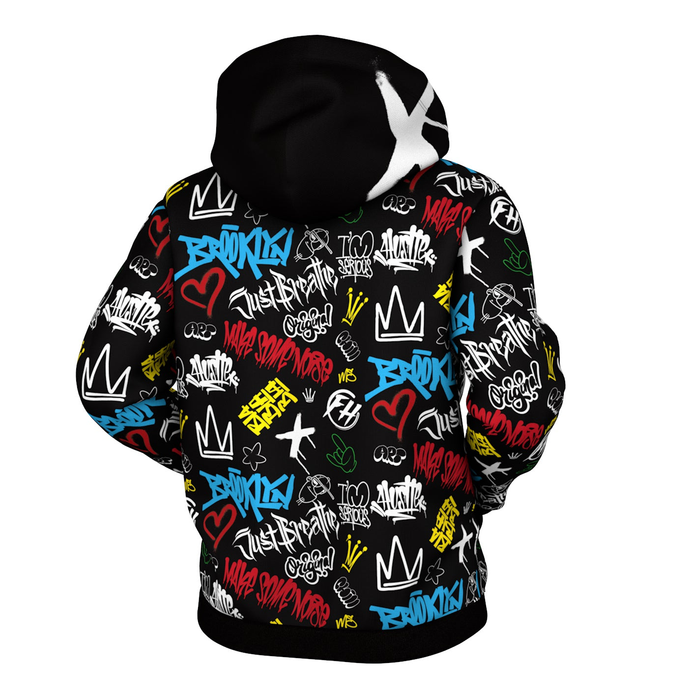 Graffiti Pattern Zip Up Hoodie