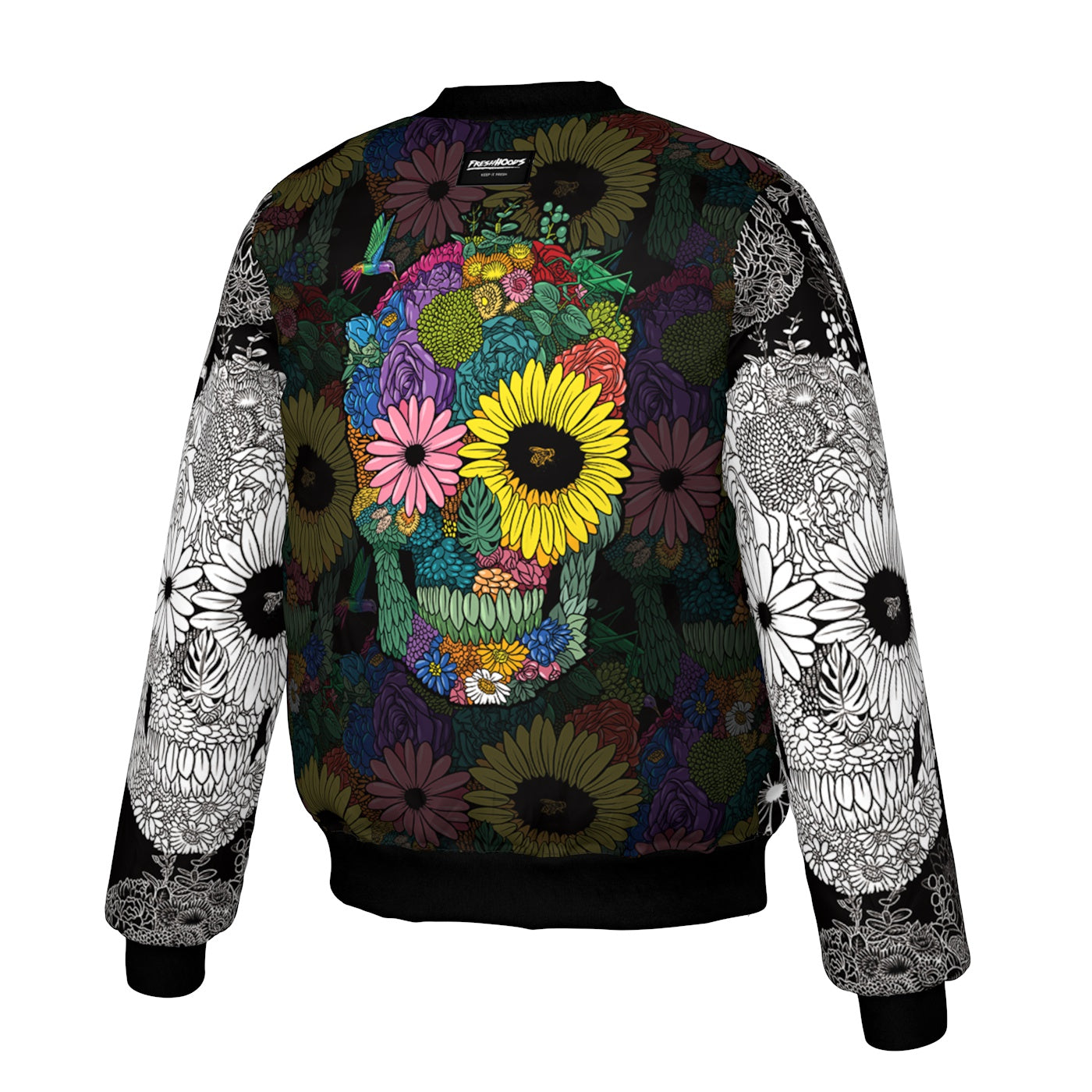 Floral Skull Bomber Jacket