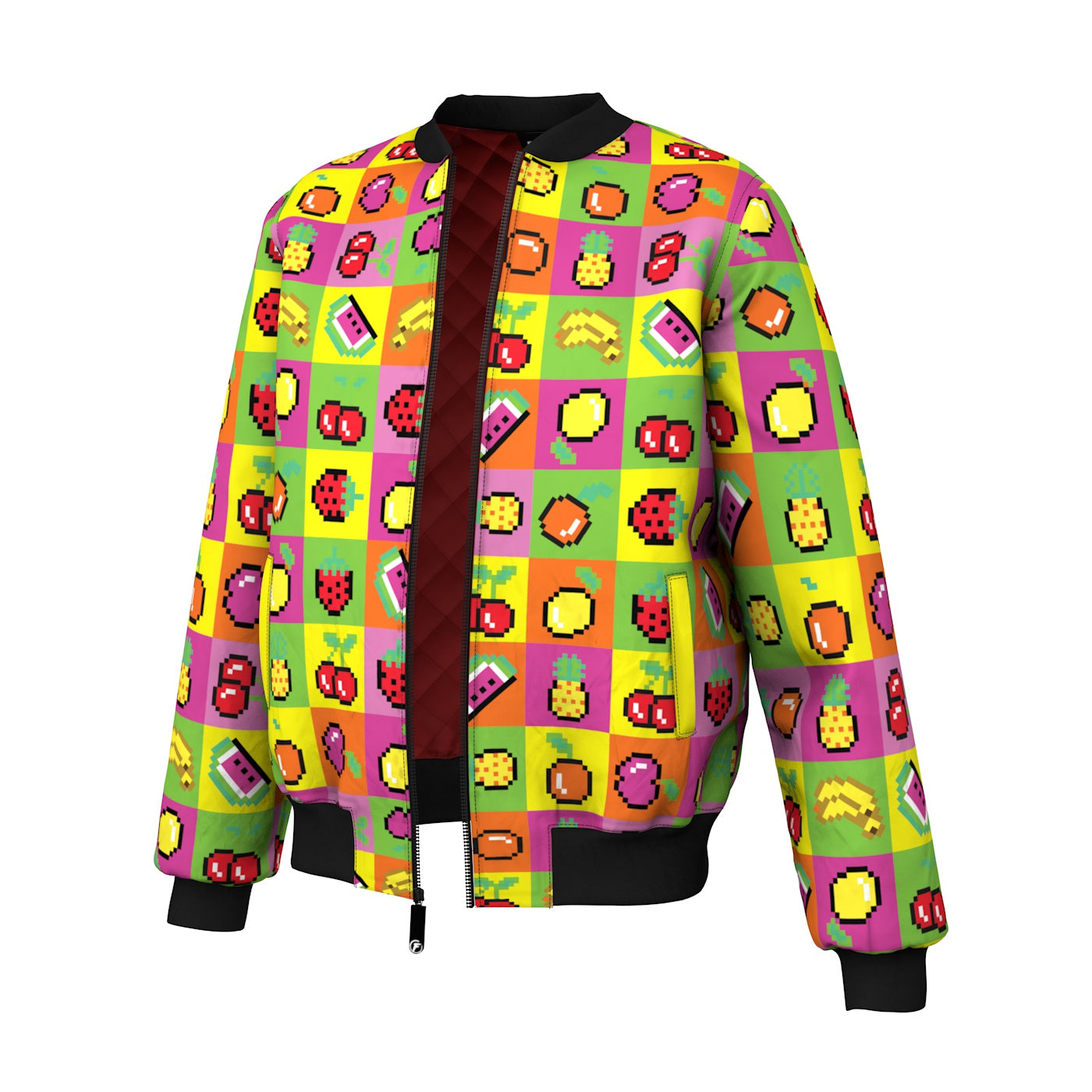 8bit Fruits Bomber Jacket