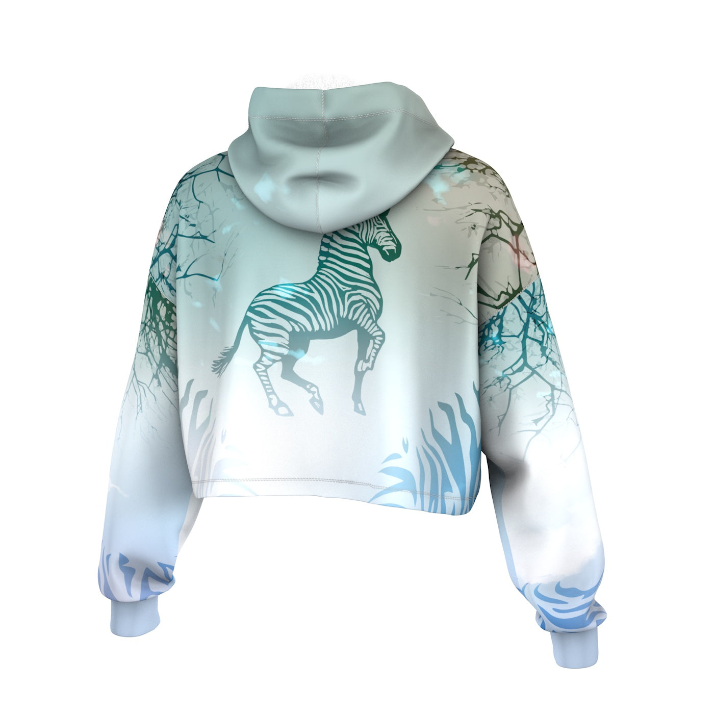 Majestic Zebra Cropped Hoodie