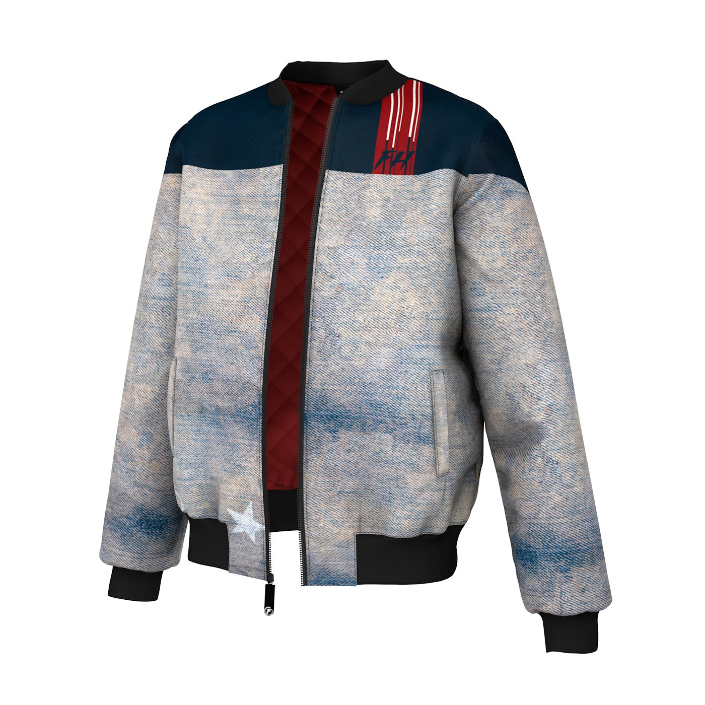 Starry Denim Bomber Jacket