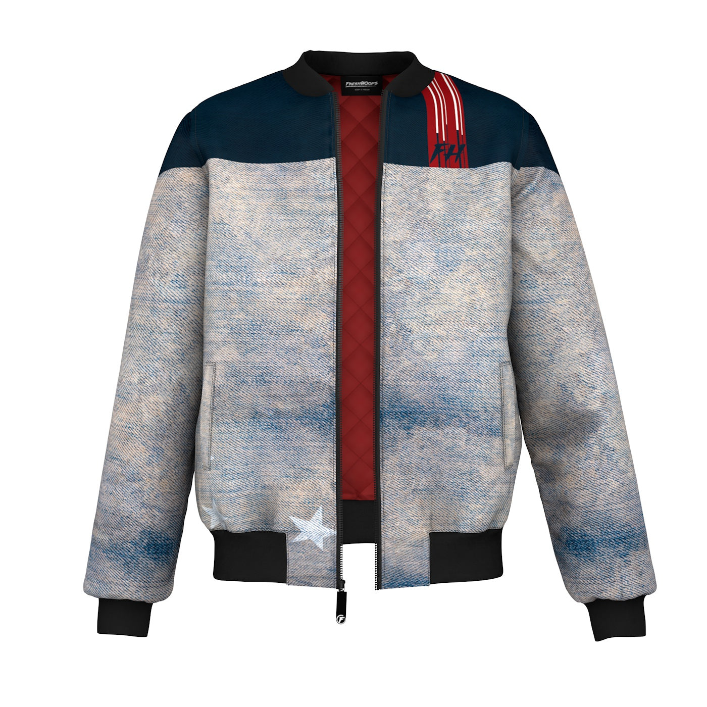 Starry Denim Bomber Jacket