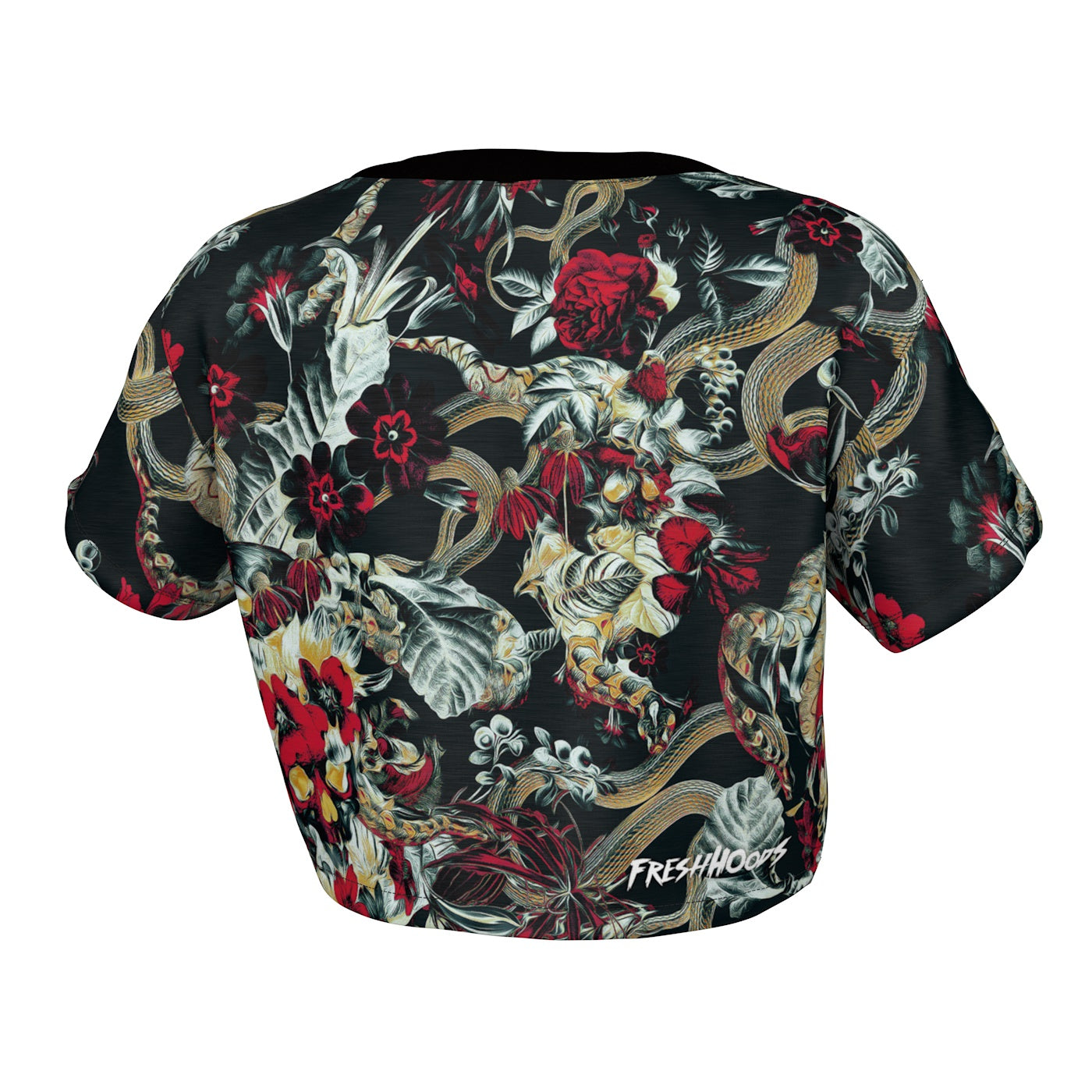 Crimson Bloom Crop Top