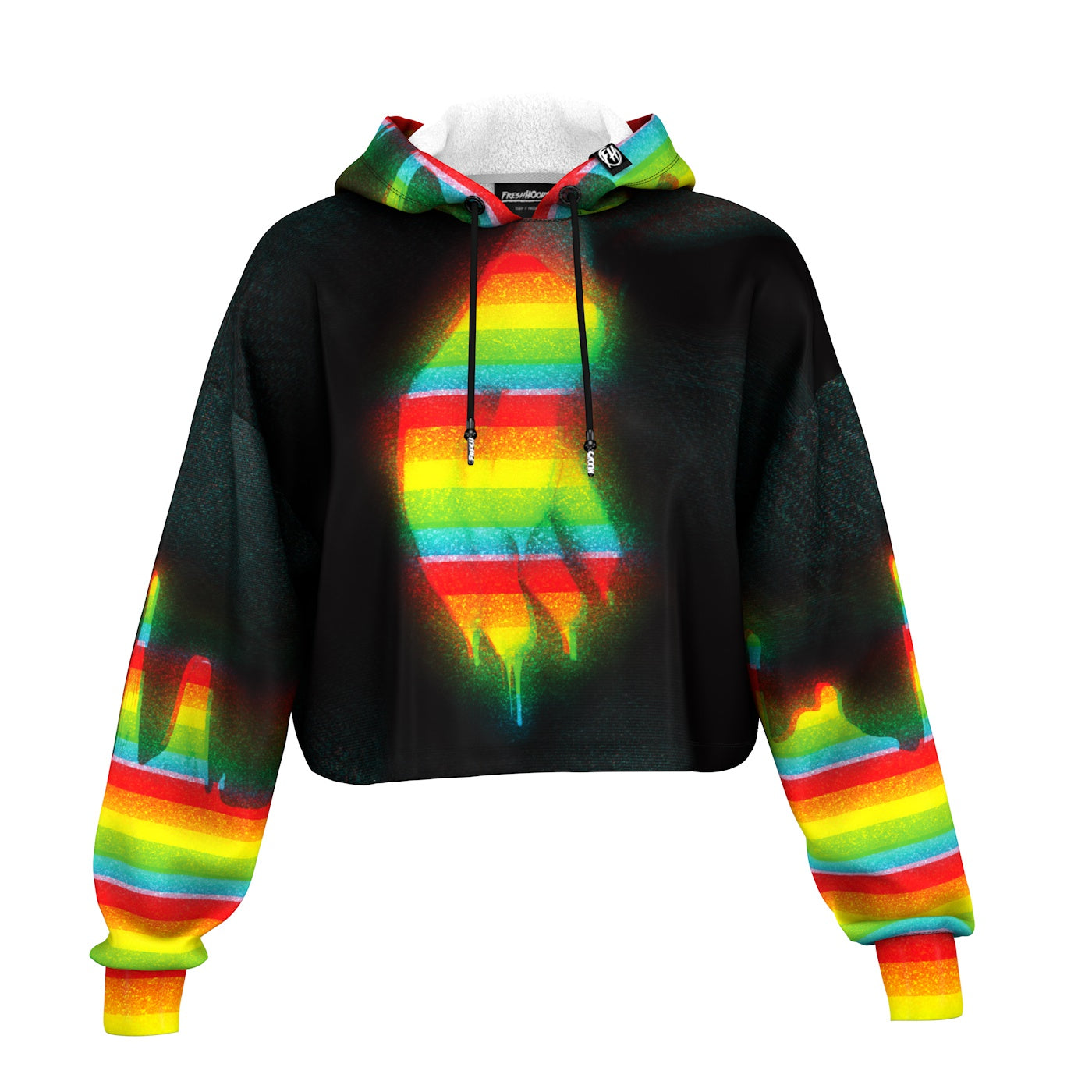 A Handful Rainbow Cropped Hoodie