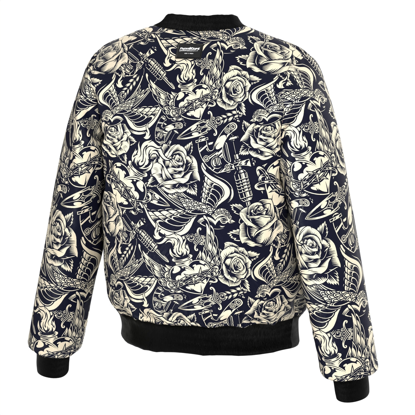 Tattoo Pattern Bomber Jacket