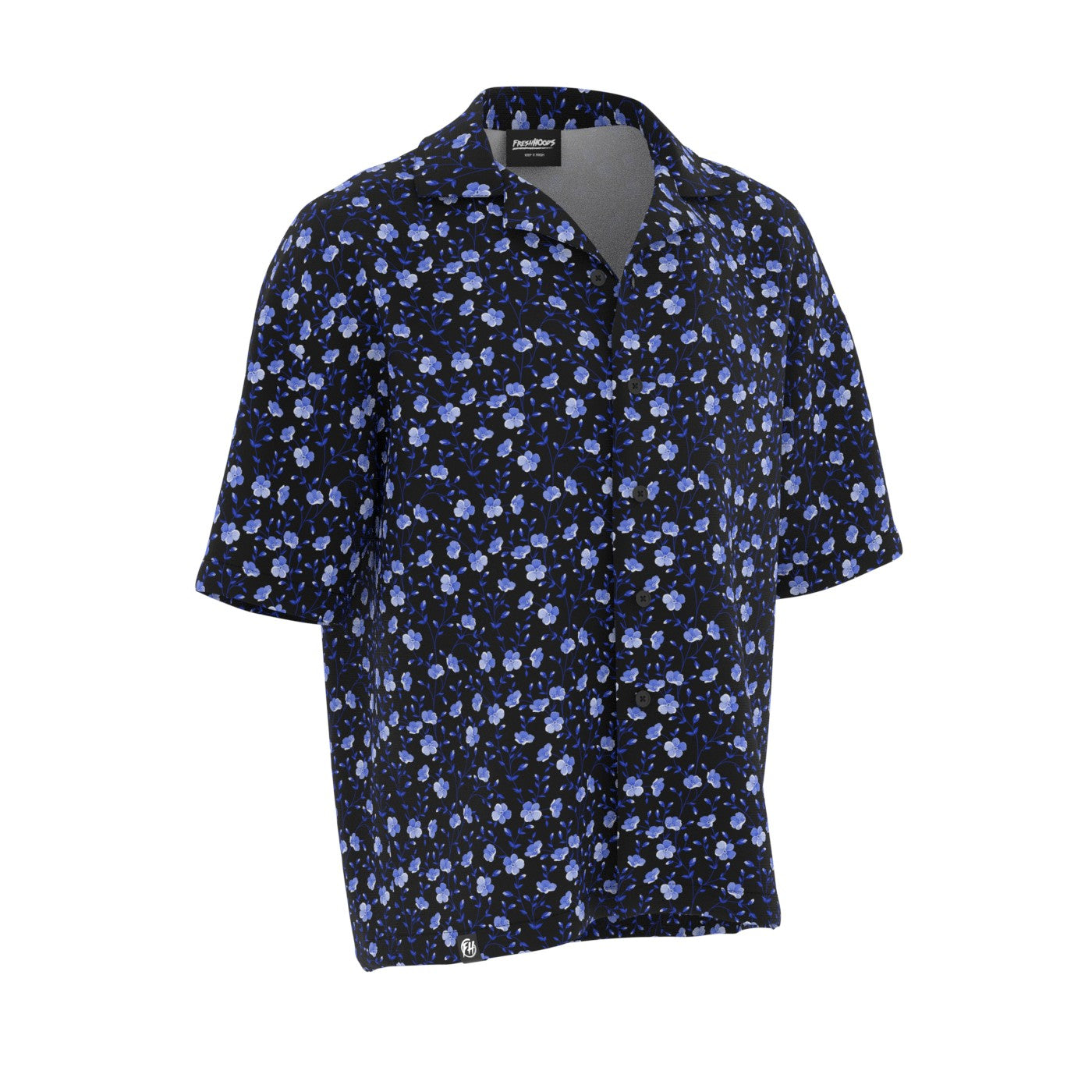 Blue Flowers Oversized Button Shirt