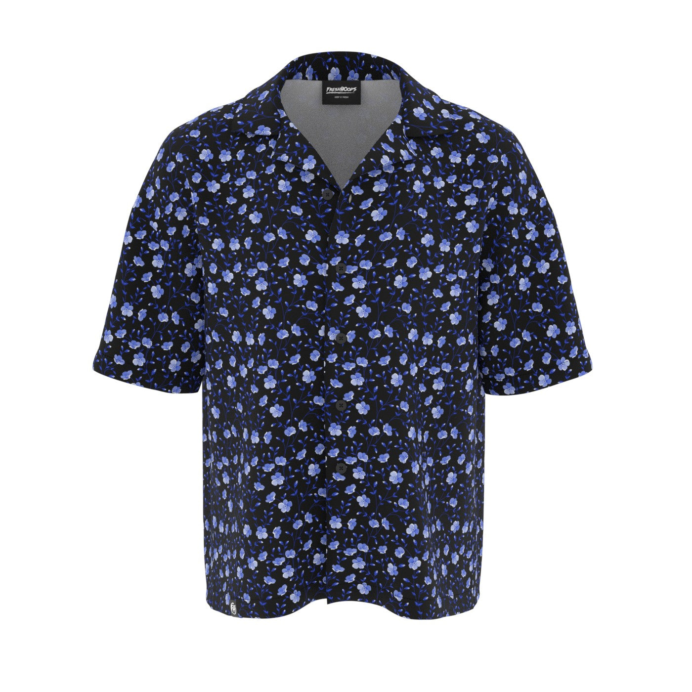 Blue Flowers Oversized Button Shirt