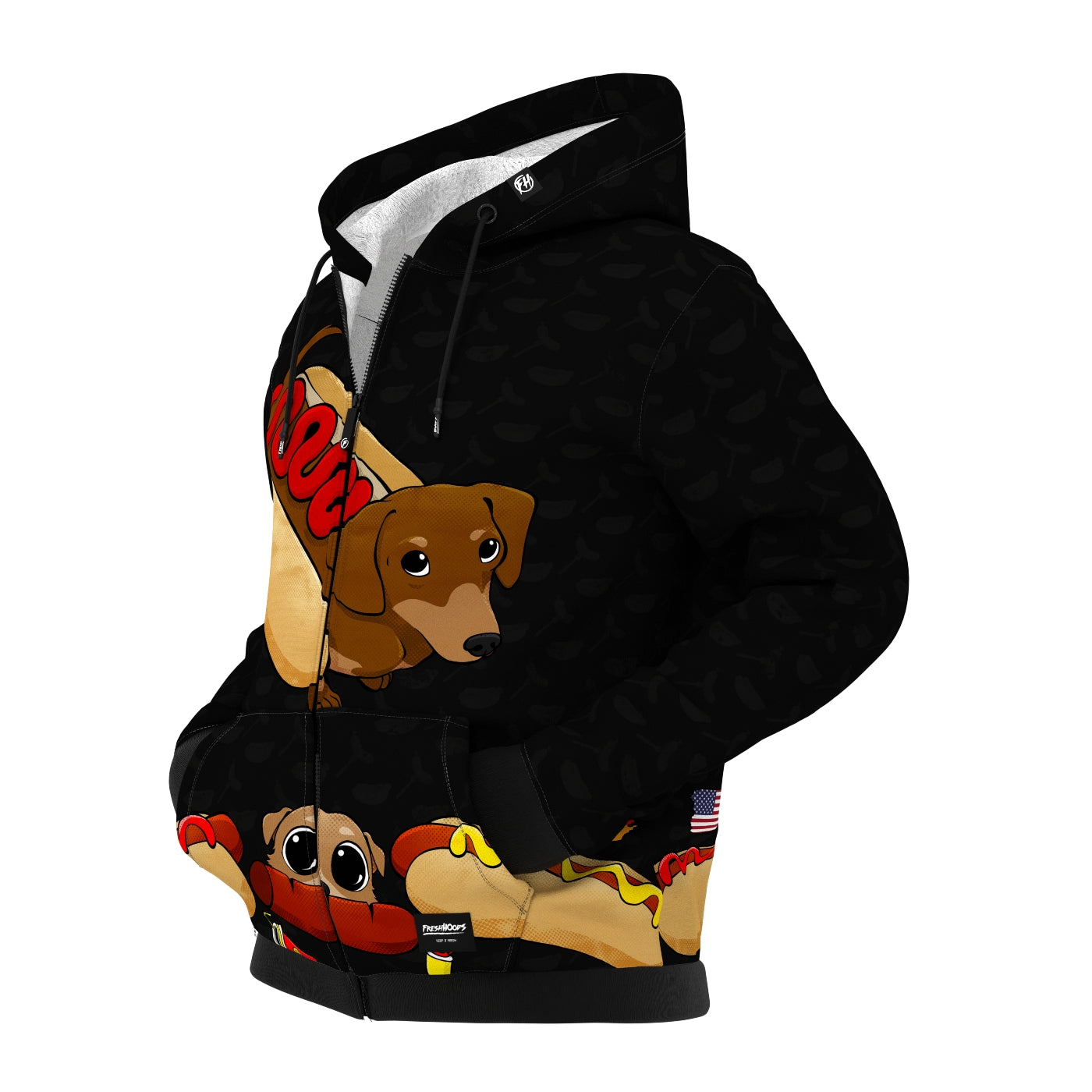 Hot Dog Zip Up Hoodie