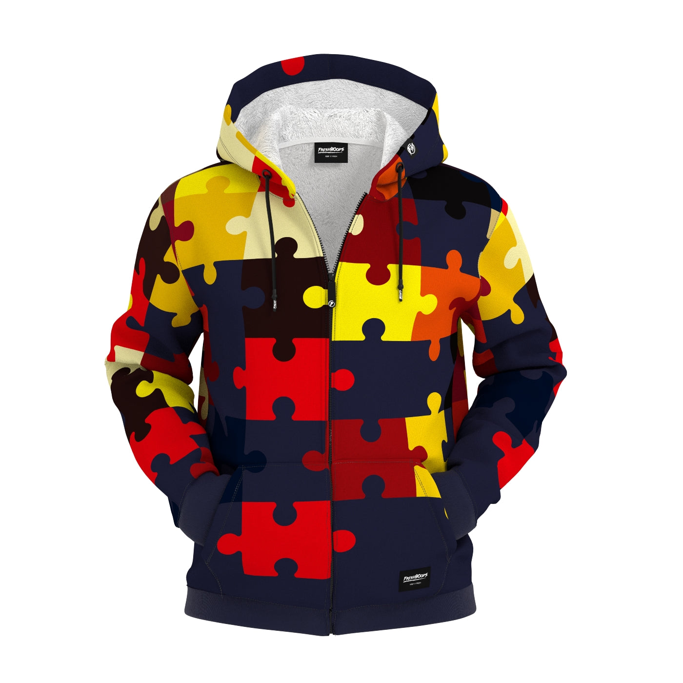 Puzzled Zip Up Hoodie