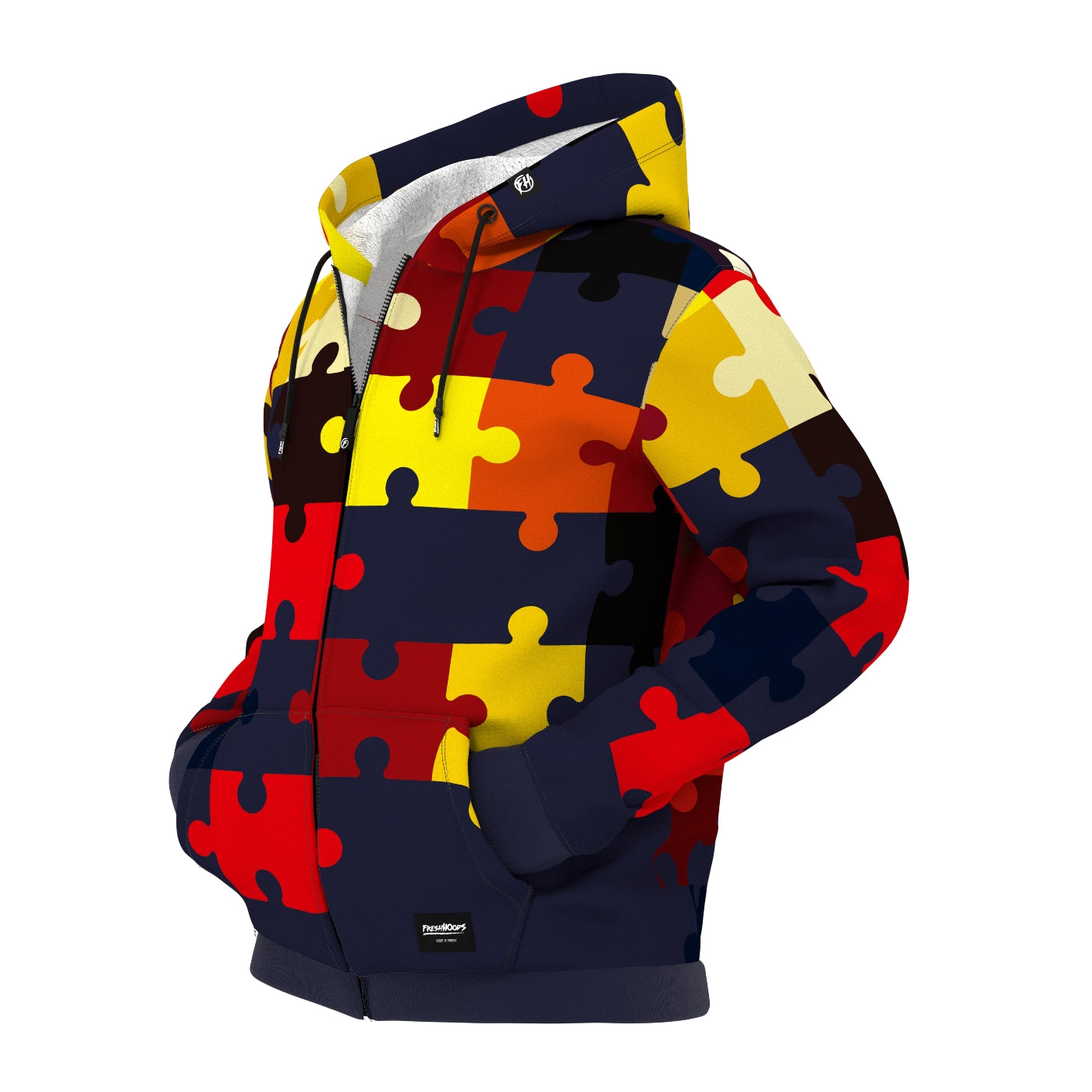 Puzzled Zip Up Hoodie