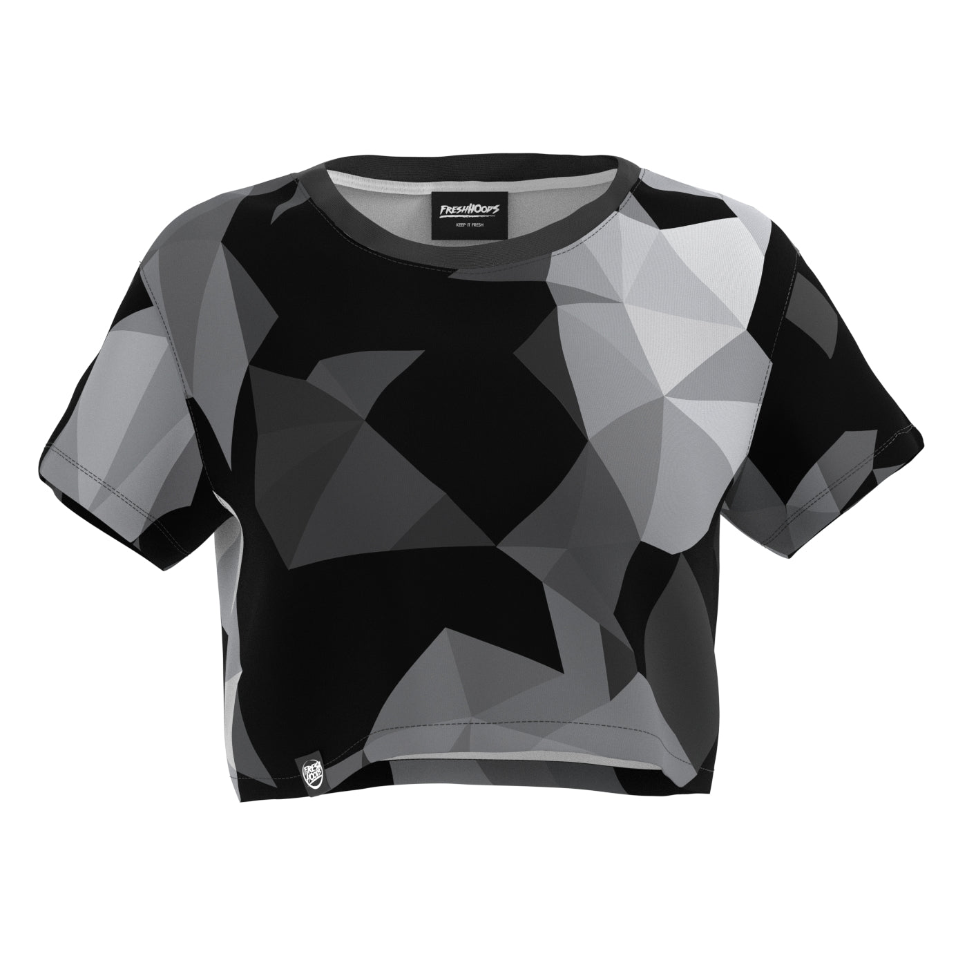 Cubes Black Crop Top