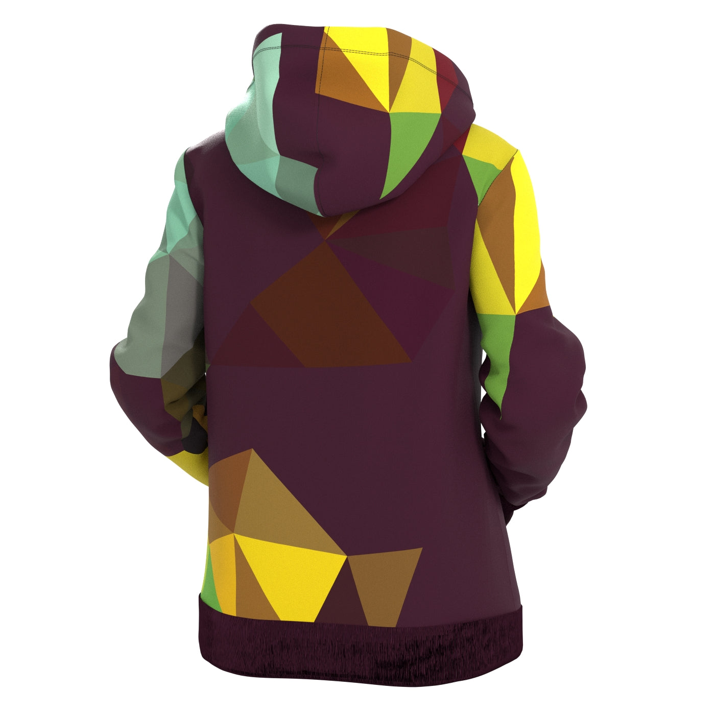 Cubes Maroon Women Hoodie