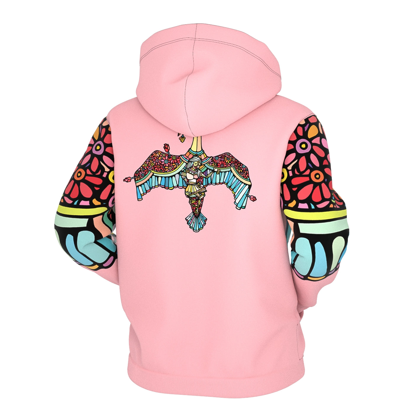 Swan Flowers Zip Up Hoodie